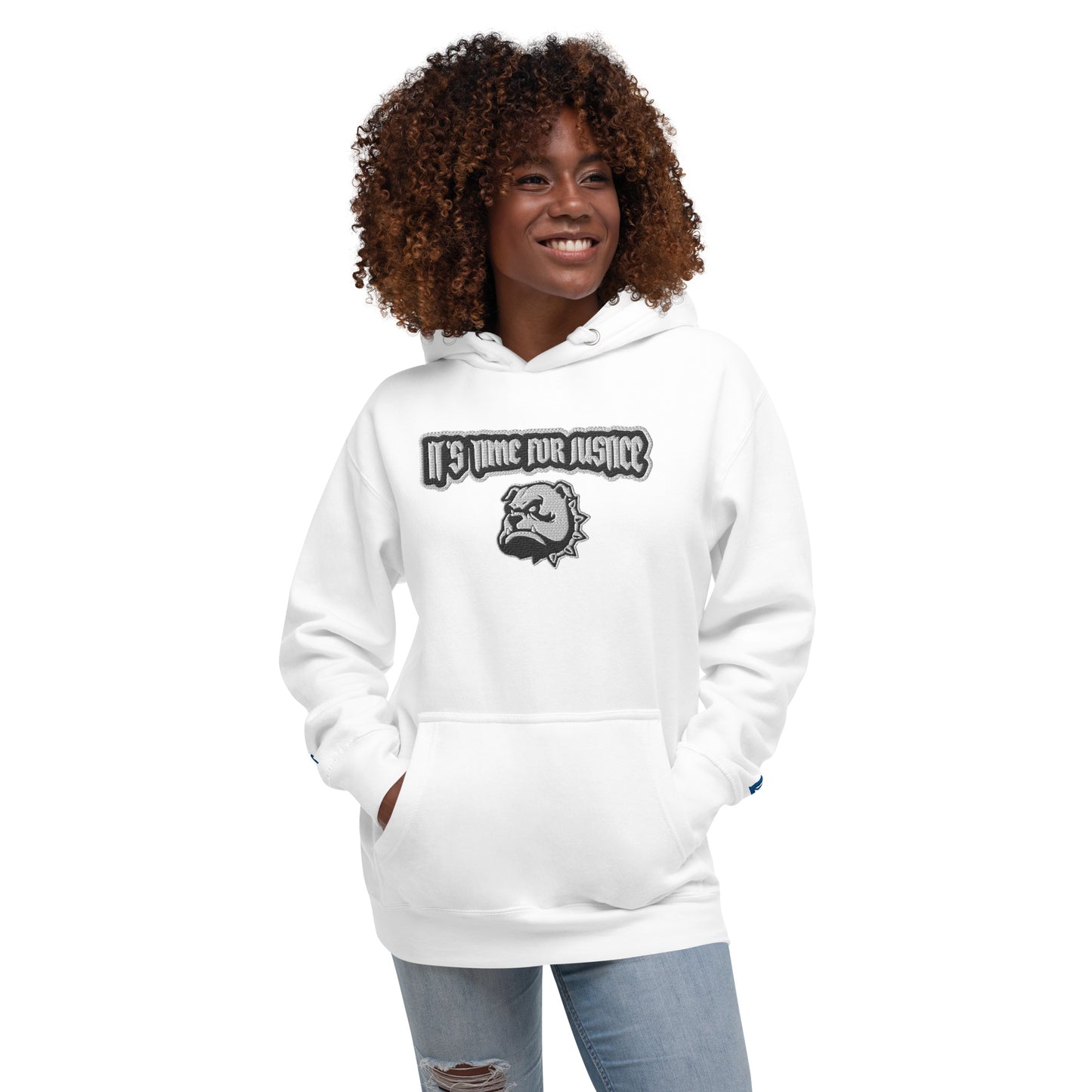 Streetwear Hoodie - IT`S TIME FOR JUSTICE - Stickerei