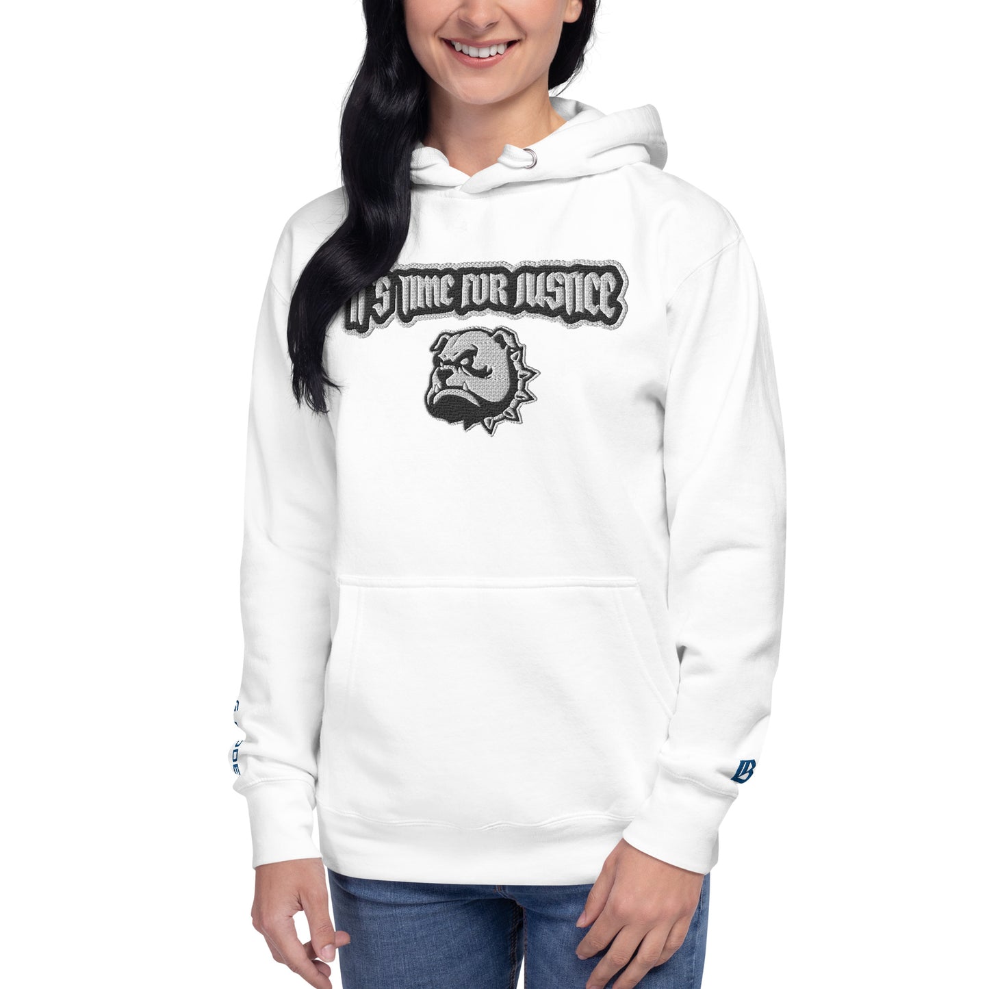 Streetwear Hoodie - IT`S TIME FOR JUSTICE - Stickerei