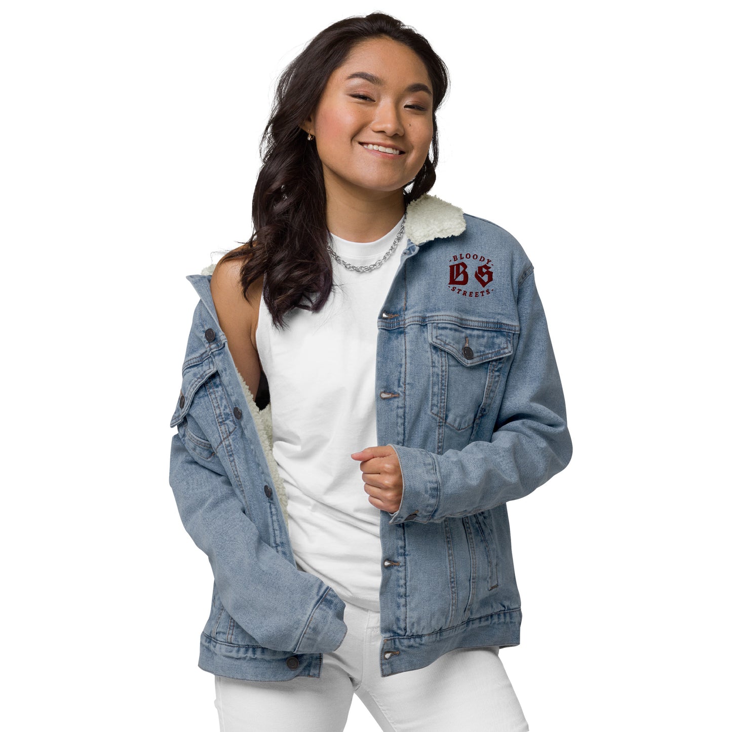 BLOODY STREETS CREW - Sherpa Jeansjacke - BLOODY-STREETS.DE Streetwear Herren und Damen Hoodies, T-Shirts, Pullis