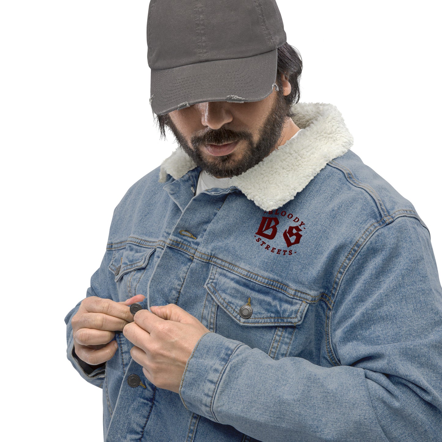 BLOODY STREETS CREW - Sherpa Jeansjacke - BLOODY-STREETS.DE Streetwear Herren und Damen Hoodies, T-Shirts, Pullis
