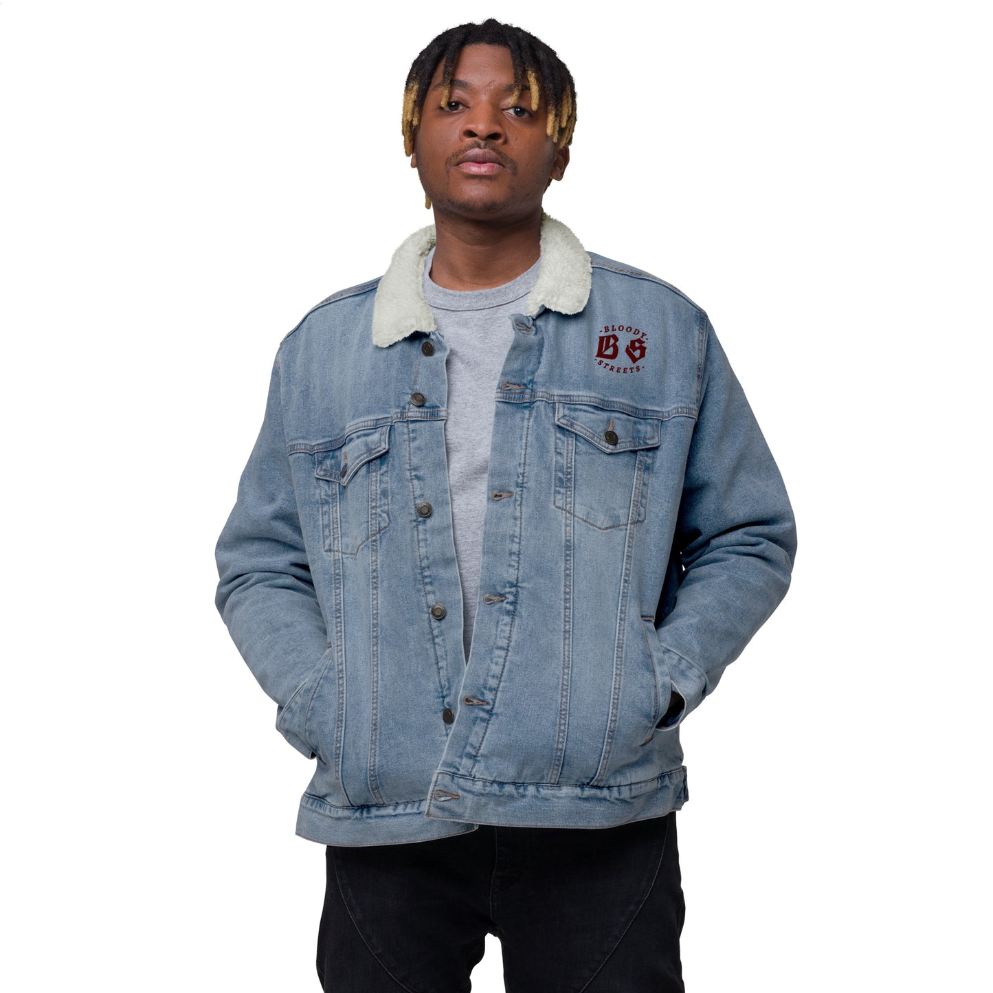 BLOODY STREETS CREW - Sherpa Jeansjacke - BLOODY-STREETS.DE Streetwear Herren und Damen Hoodies, T-Shirts, Pullis