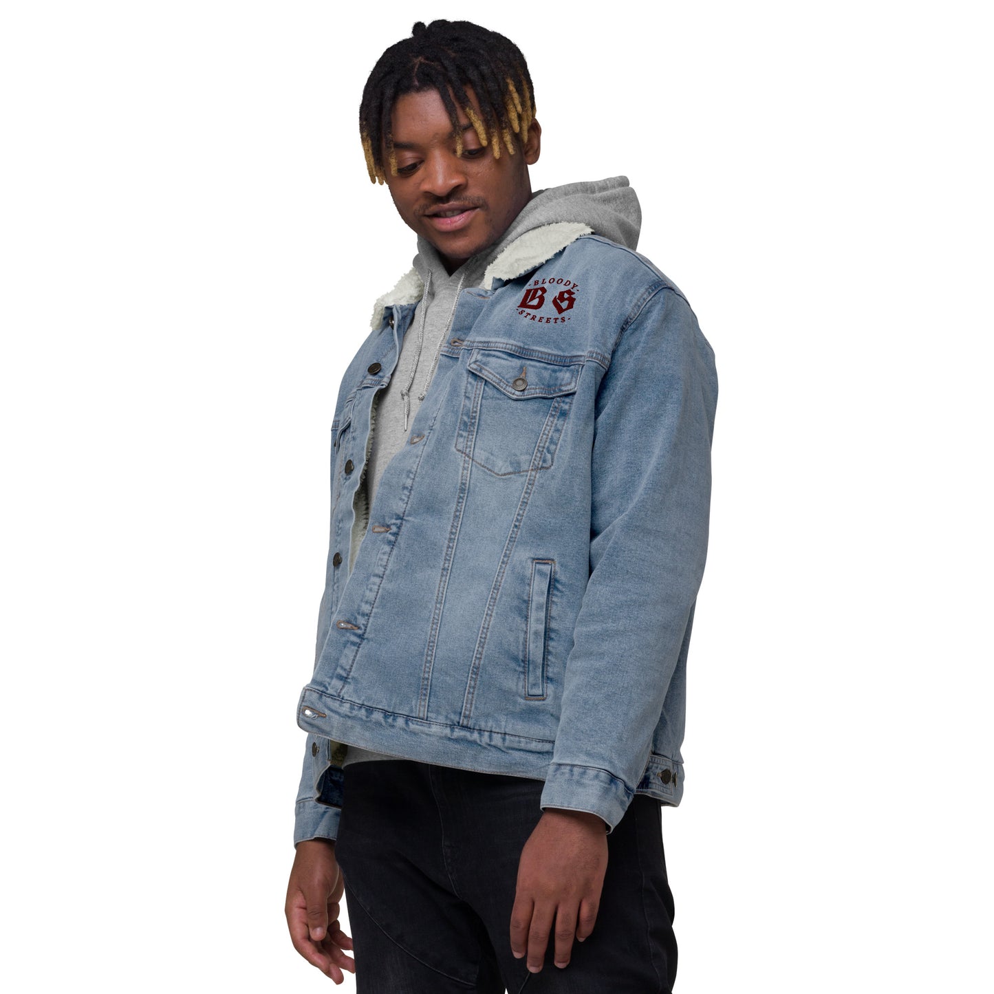 BLOODY STREETS CREW - Sherpa Jeansjacke - BLOODY-STREETS.DE Streetwear Herren und Damen Hoodies, T-Shirts, Pullis