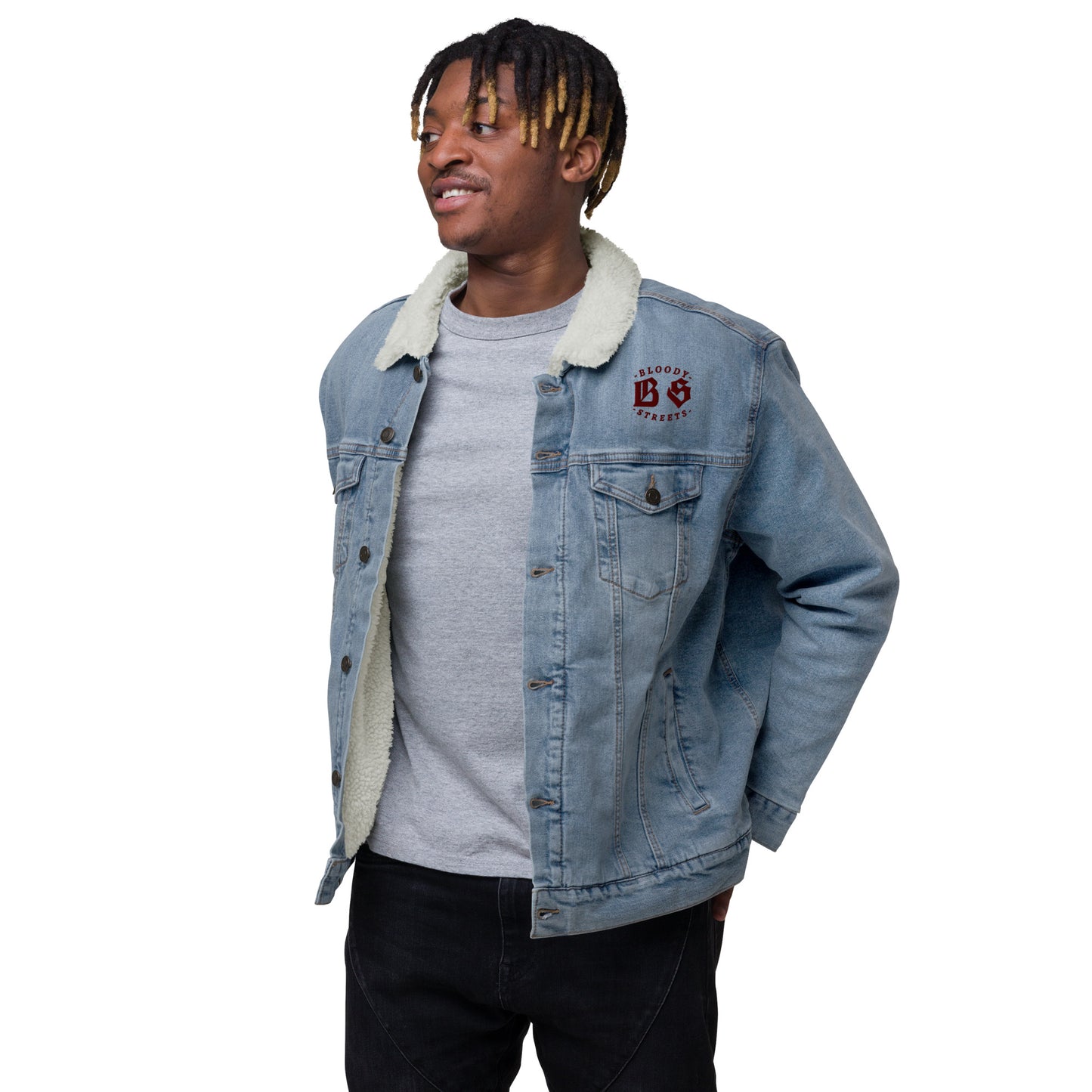 BLOODY STREETS CREW - Sherpa Jeansjacke - BLOODY-STREETS.DE Streetwear Herren und Damen Hoodies, T-Shirts, Pullis