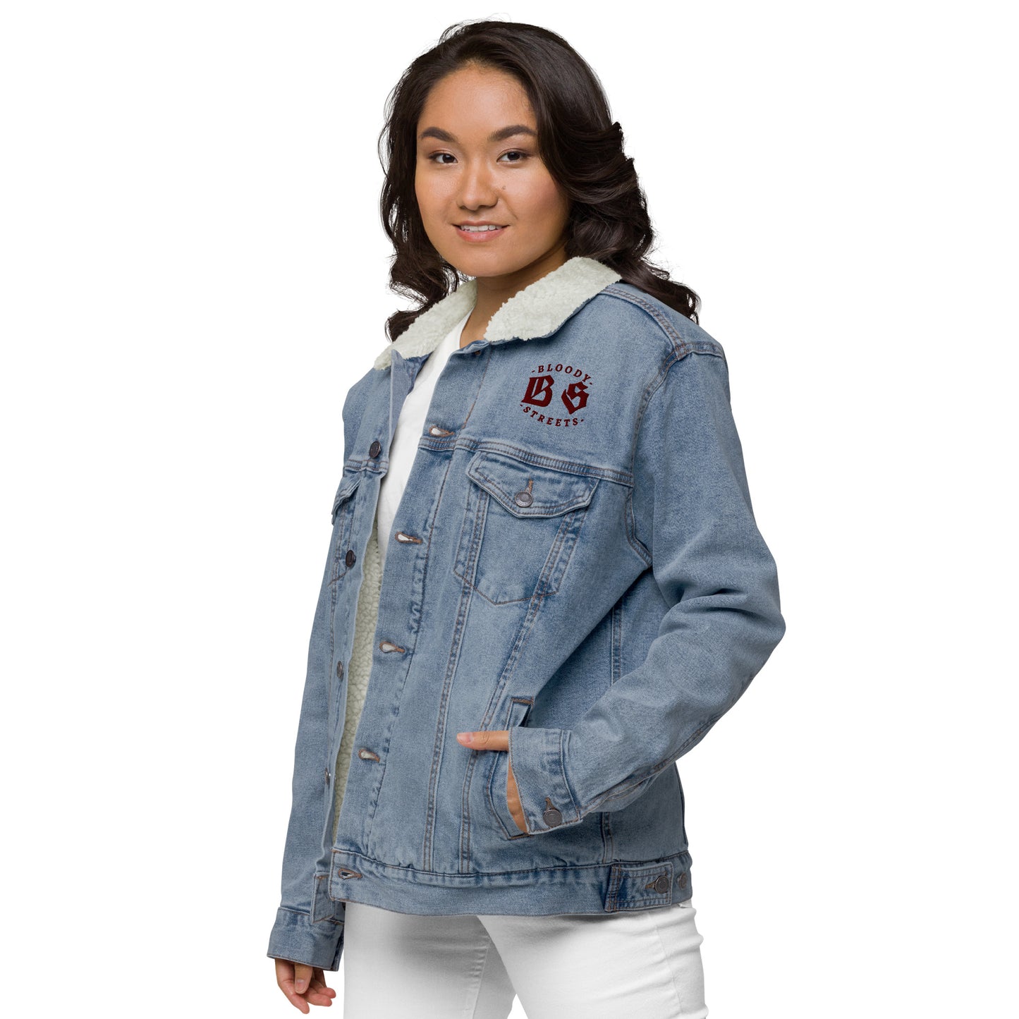 BLOODY STREETS CREW - Sherpa Jeansjacke - BLOODY-STREETS.DE Streetwear Herren und Damen Hoodies, T-Shirts, Pullis