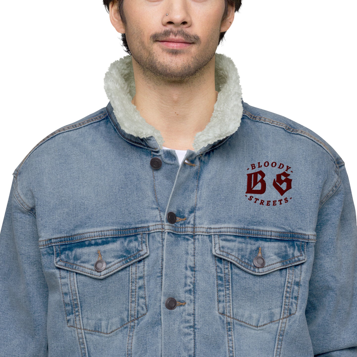 BLOODY STREETS CREW - Sherpa Jeansjacke - BLOODY-STREETS.DE Streetwear Herren und Damen Hoodies, T-Shirts, Pullis