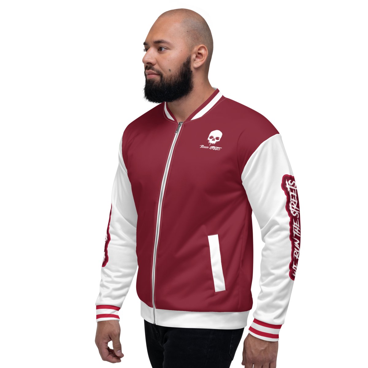 We Run The Streets Red Unisex Bomberjacke - BLOODY - STREETS.DE Streetwear Herren und Damen Hoodies, T-Shirts, Pullis