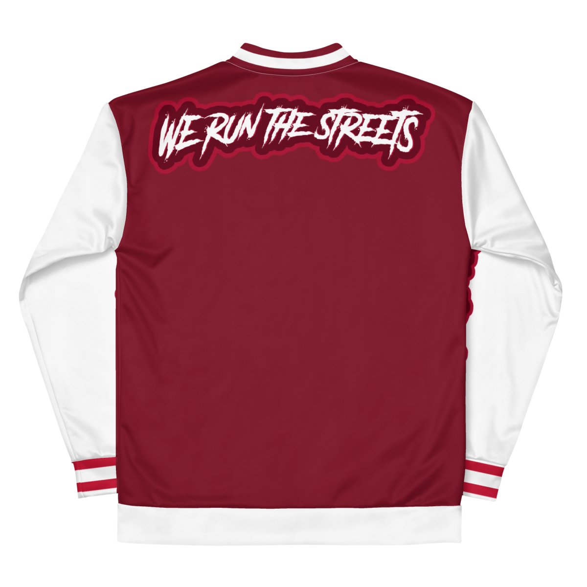 We Run The Streets Red Unisex Bomberjacke - BLOODY - STREETS.DE Streetwear Herren und Damen Hoodies, T-Shirts, Pullis