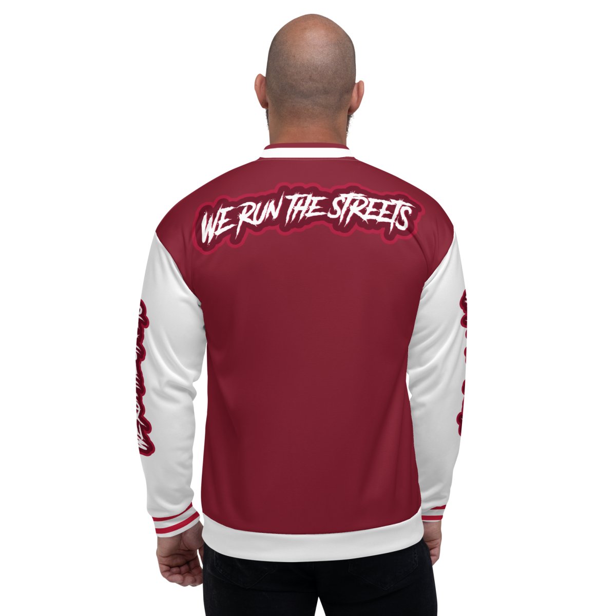 We Run The Streets Red Unisex Bomberjacke - BLOODY - STREETS.DE Streetwear Herren und Damen Hoodies, T-Shirts, Pullis