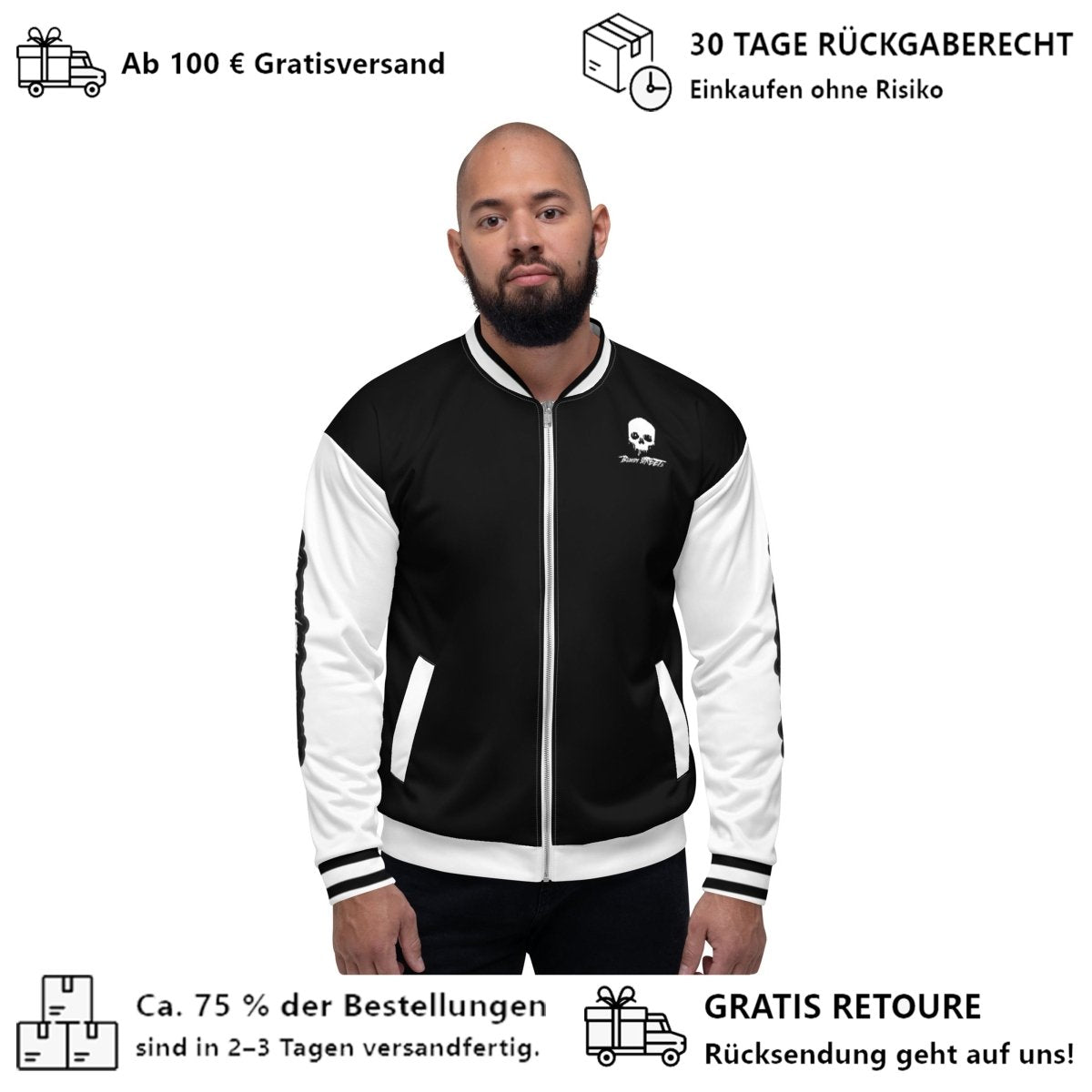 We Run The Streets Unisex Bomberjacke - BLOODY - STREETS.DE Streetwear Herren und Damen Hoodies, T-Shirts, Pullis