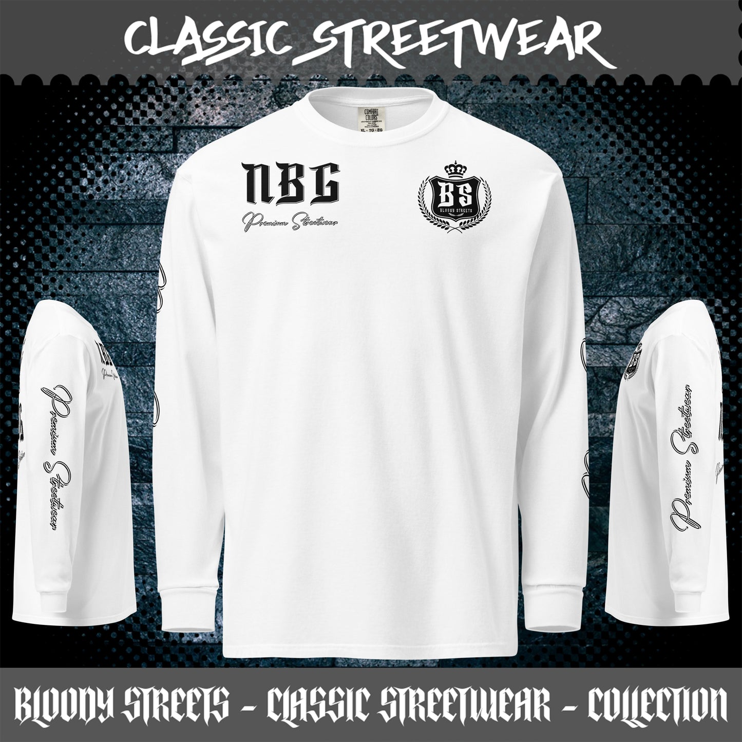 Streetwear Longsleeve "OG" - Textilgefärbtes Schweres Langarmshirt