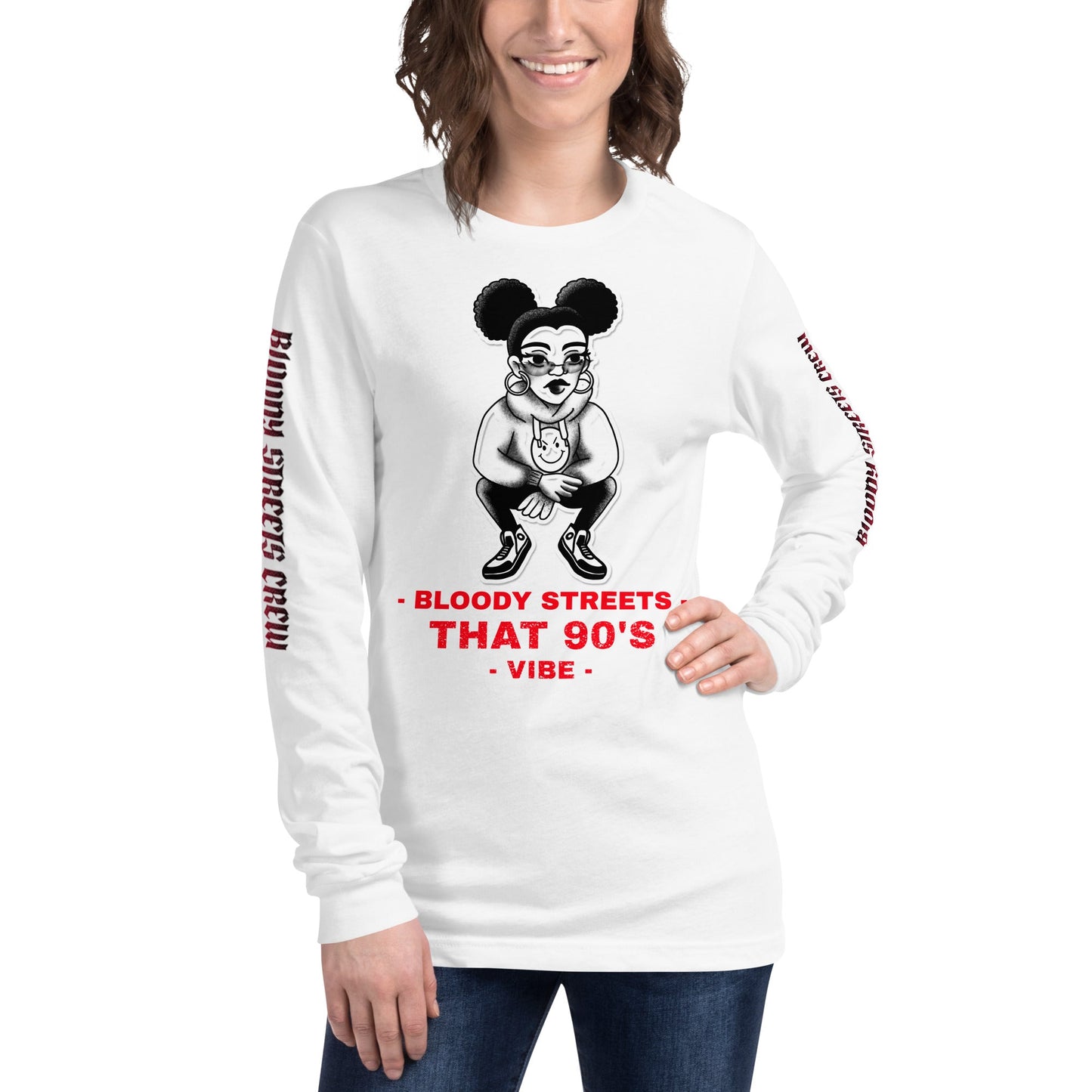 90's Streetwear Vibe 1 - Premium Longsleeve Lady - BLOODY-STREETS.DE Streetwear Herren und Damen Hoodies, T-Shirts, Pullis