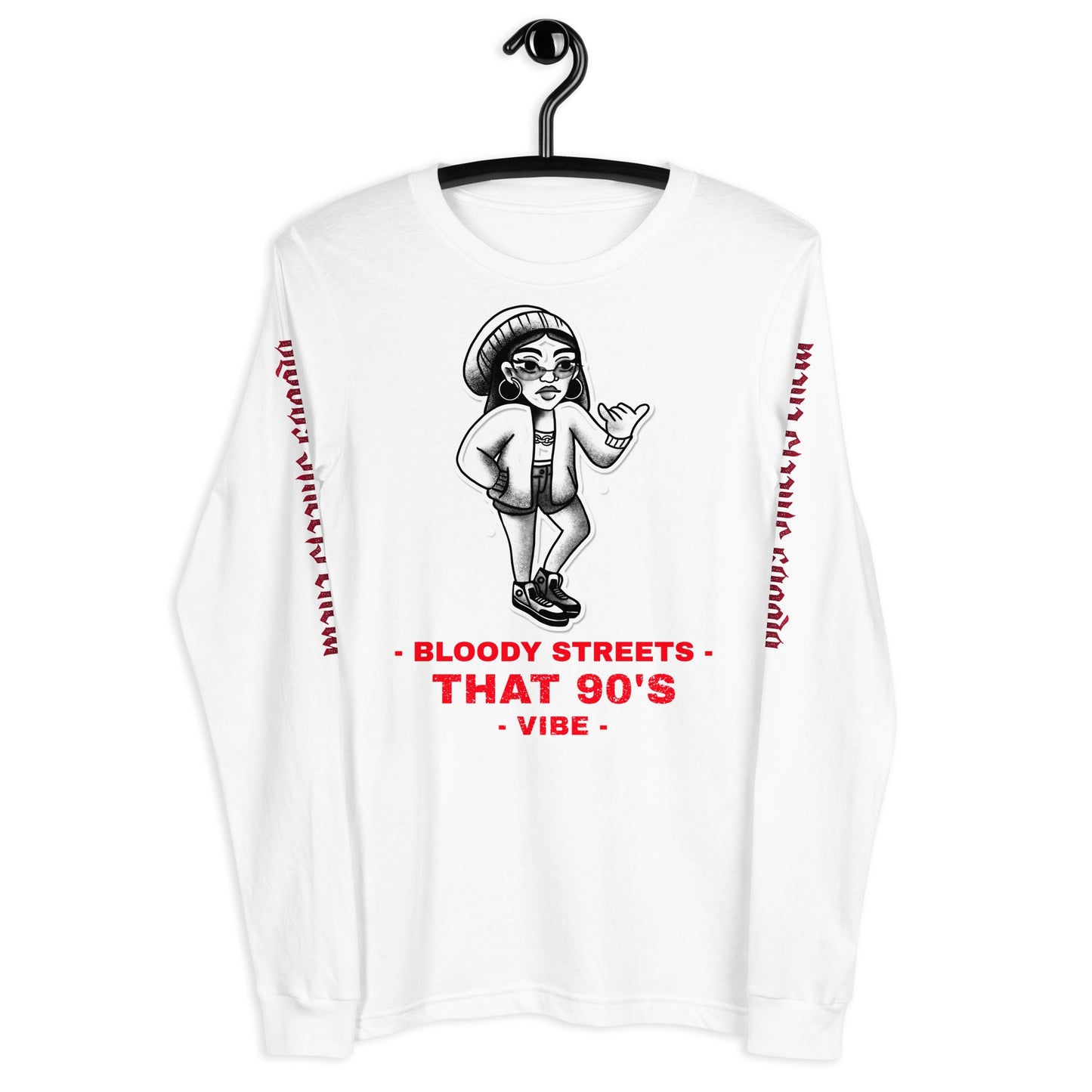 90's Streetwear Vibe 2 - Premium Longsleeve Lady - BLOODY-STREETS.DE Streetwear Herren und Damen Hoodies, T-Shirts, Pullis
