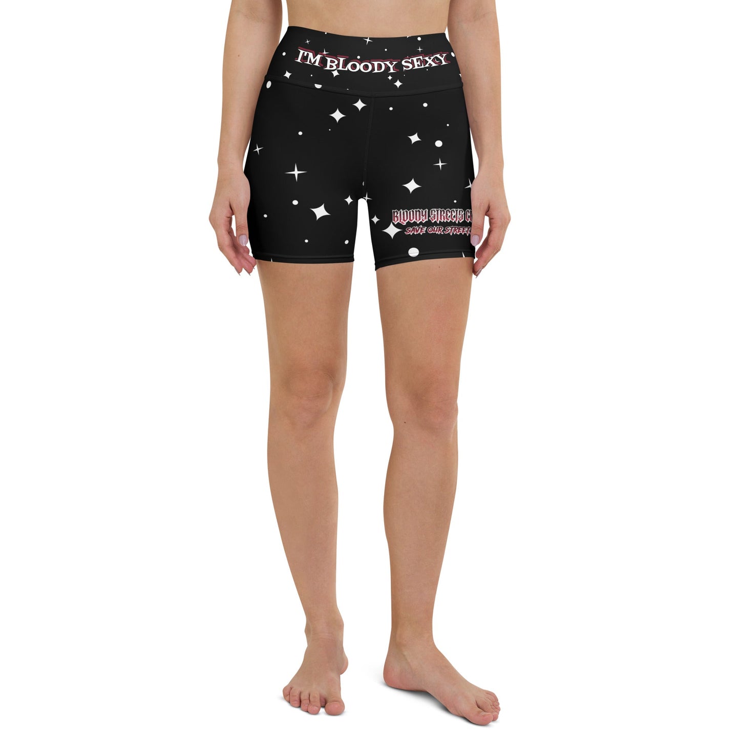 Bloody Black Stars - Yoga Shorts - BLOODY-STREETS.DE Streetwear Herren und Damen Hoodies, T-Shirts, Pullis