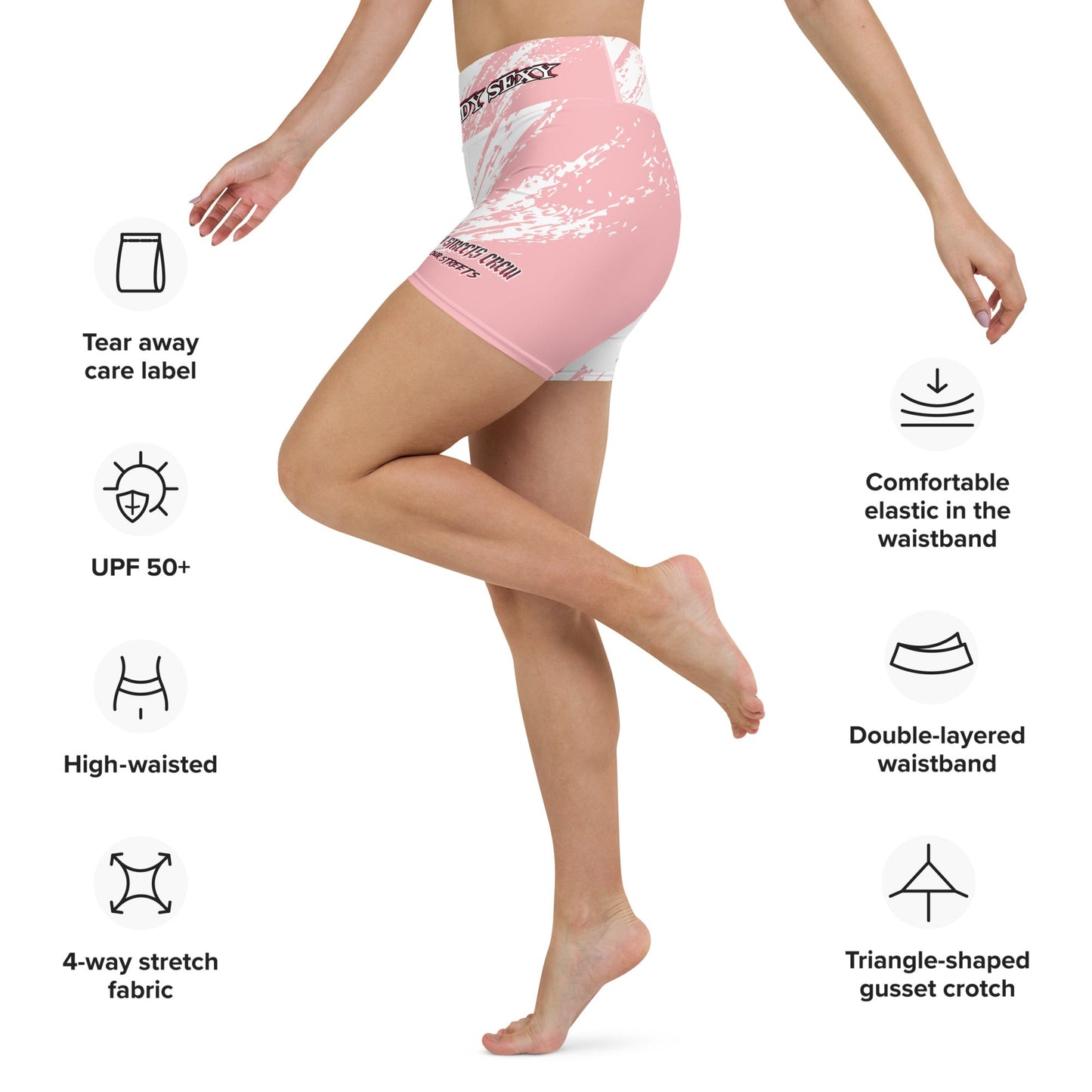 Bloody Pink Storm - Yoga Shorts - BLOODY-STREETS.DE Streetwear Herren und Damen Hoodies, T-Shirts, Pullis
