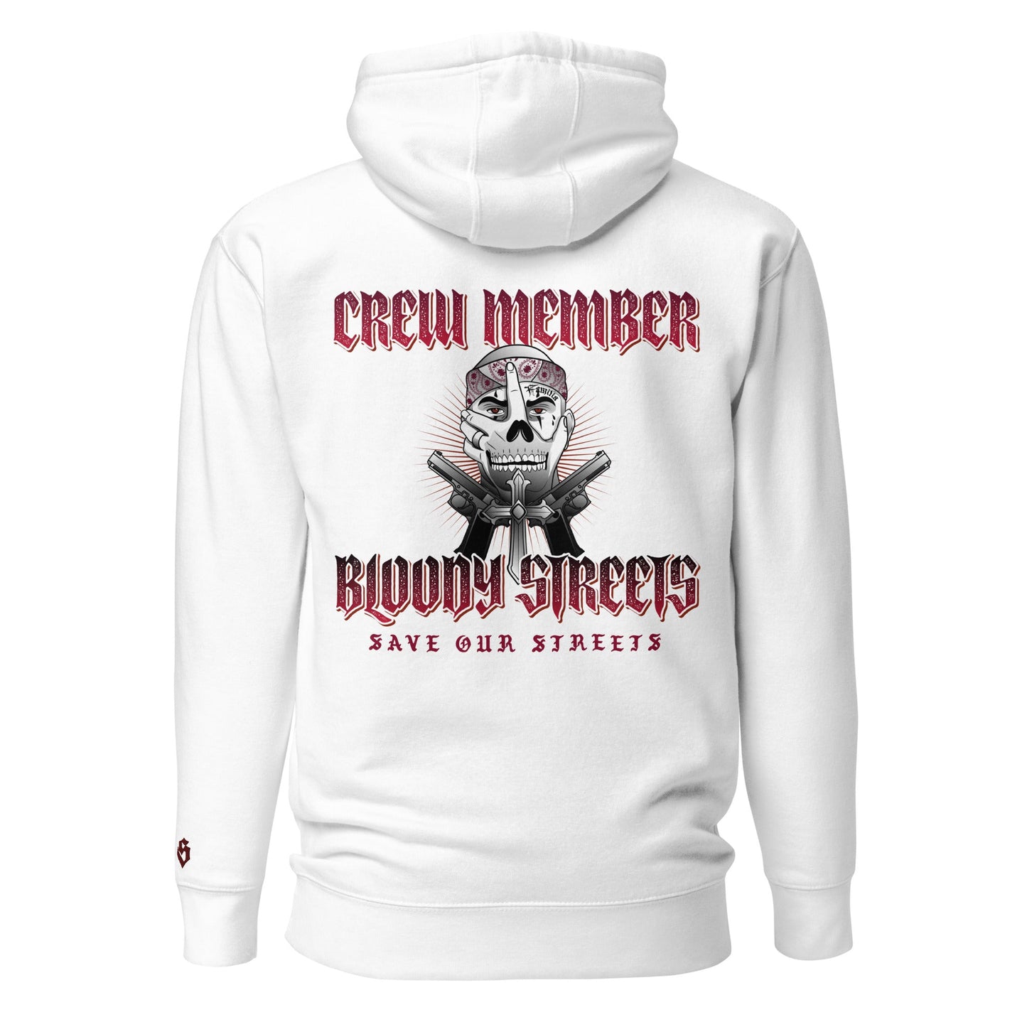 BLOODY STREETS Crew Member "Save our Streets! - BLOODY-STREETS.DE Streetwear Herren und Damen Hoodies, T-Shirts, Pullis