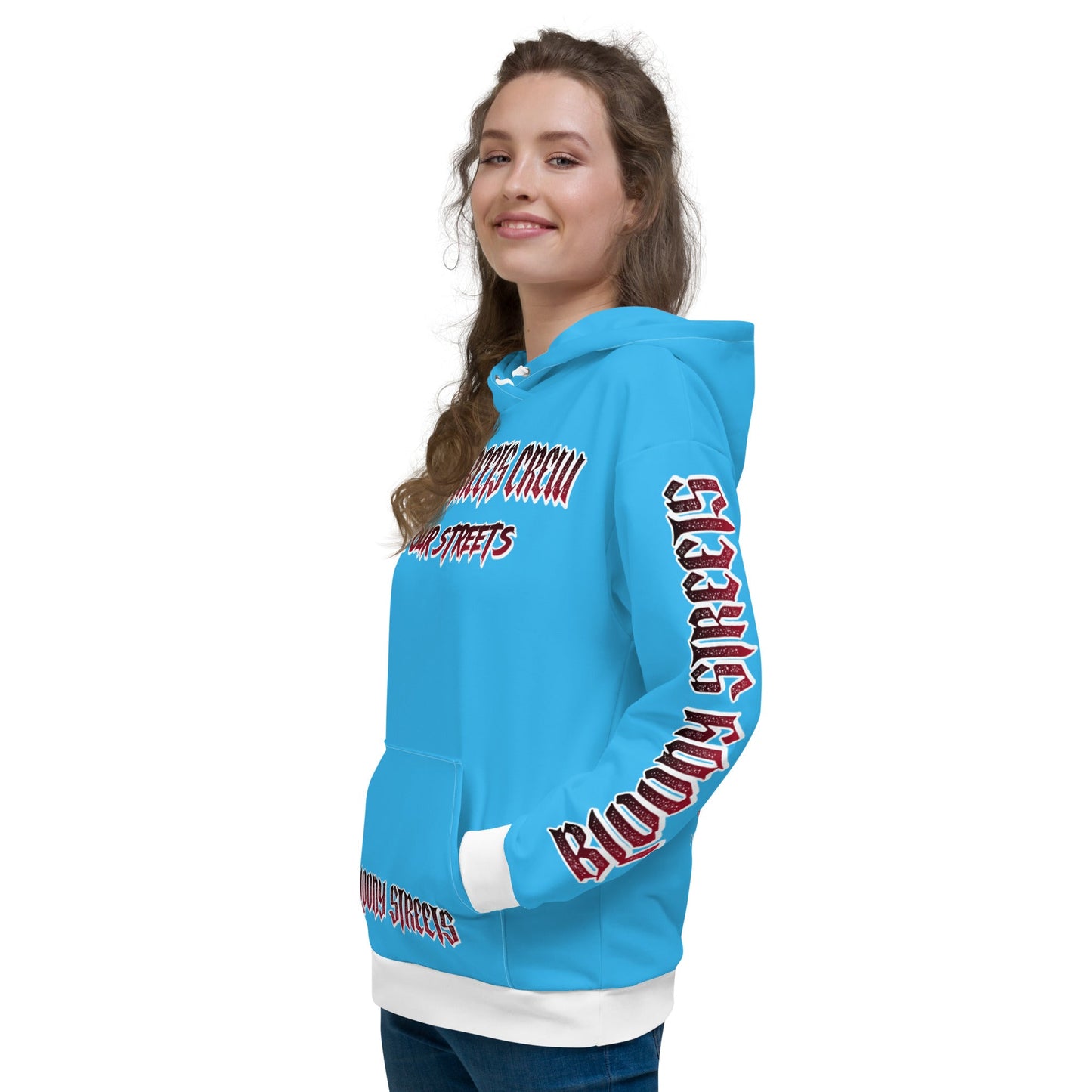 BLOODY STREETS Crew Member Streetwear Hoodie Blue - BLOODY-STREETS.DE Streetwear Herren und Damen Hoodies, T-Shirts, Pullis
