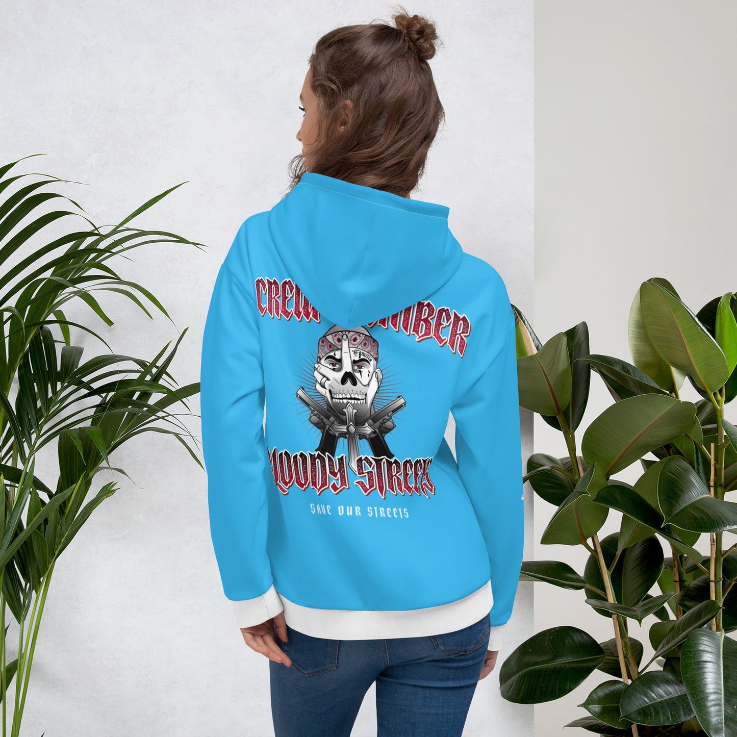 BLOODY STREETS Crew Member Streetwear Hoodie Blue - BLOODY-STREETS.DE Streetwear Herren und Damen Hoodies, T-Shirts, Pullis