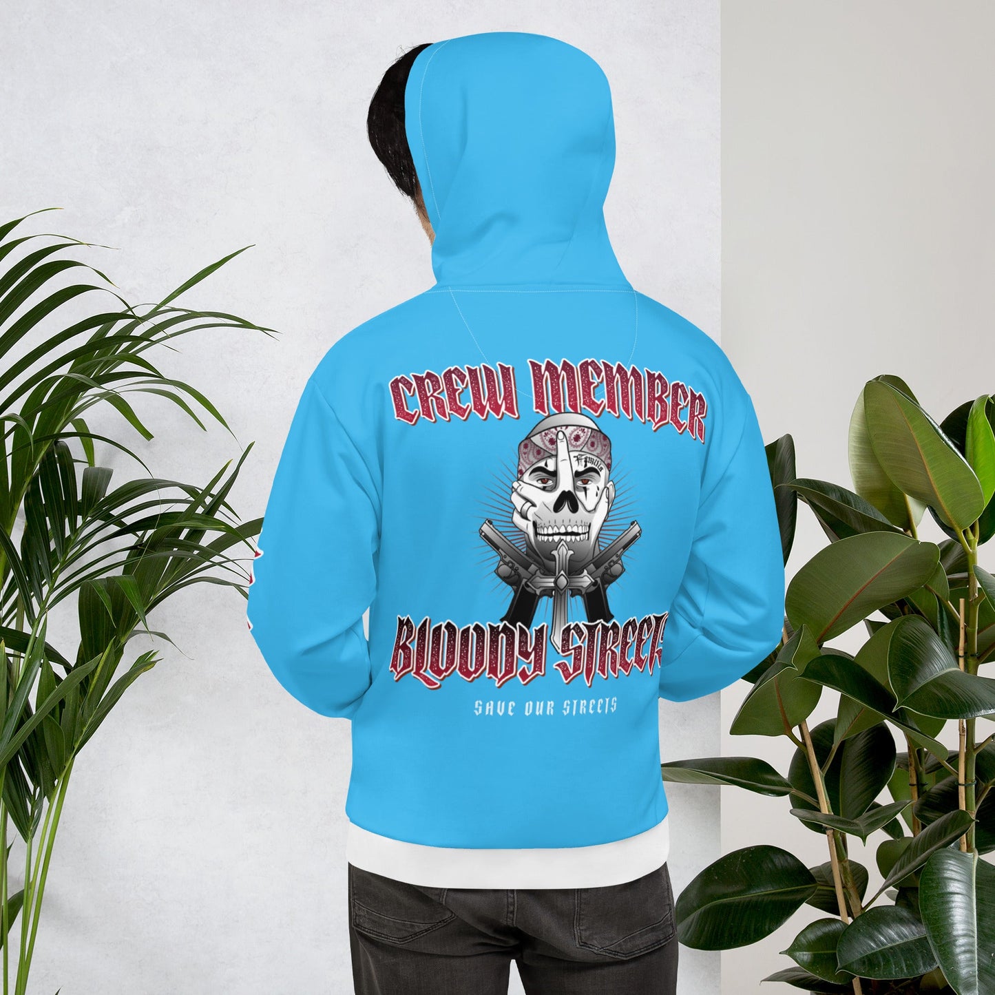 BLOODY STREETS Crew Member Streetwear Hoodie Blue - BLOODY-STREETS.DE Streetwear Herren und Damen Hoodies, T-Shirts, Pullis