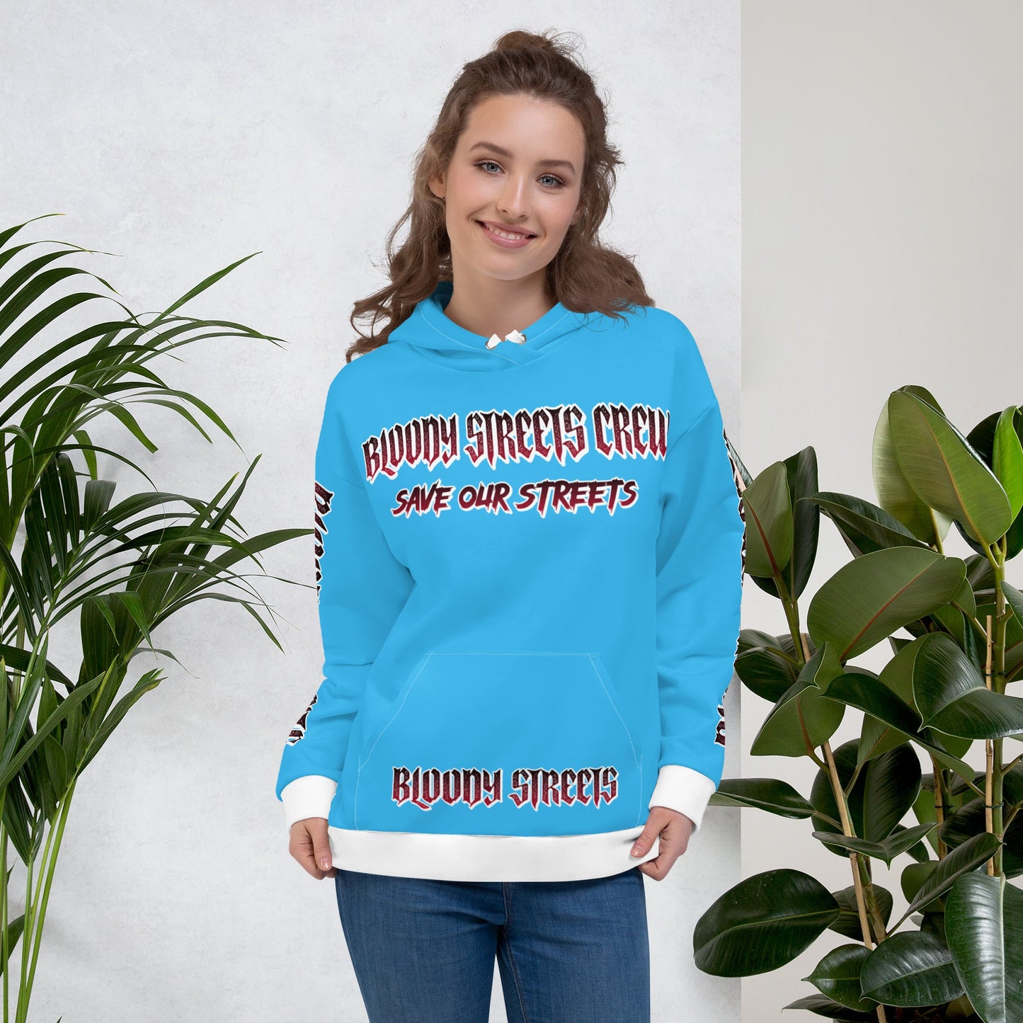 BLOODY STREETS Crew Member Streetwear Hoodie Blue - BLOODY-STREETS.DE Streetwear Herren und Damen Hoodies, T-Shirts, Pullis