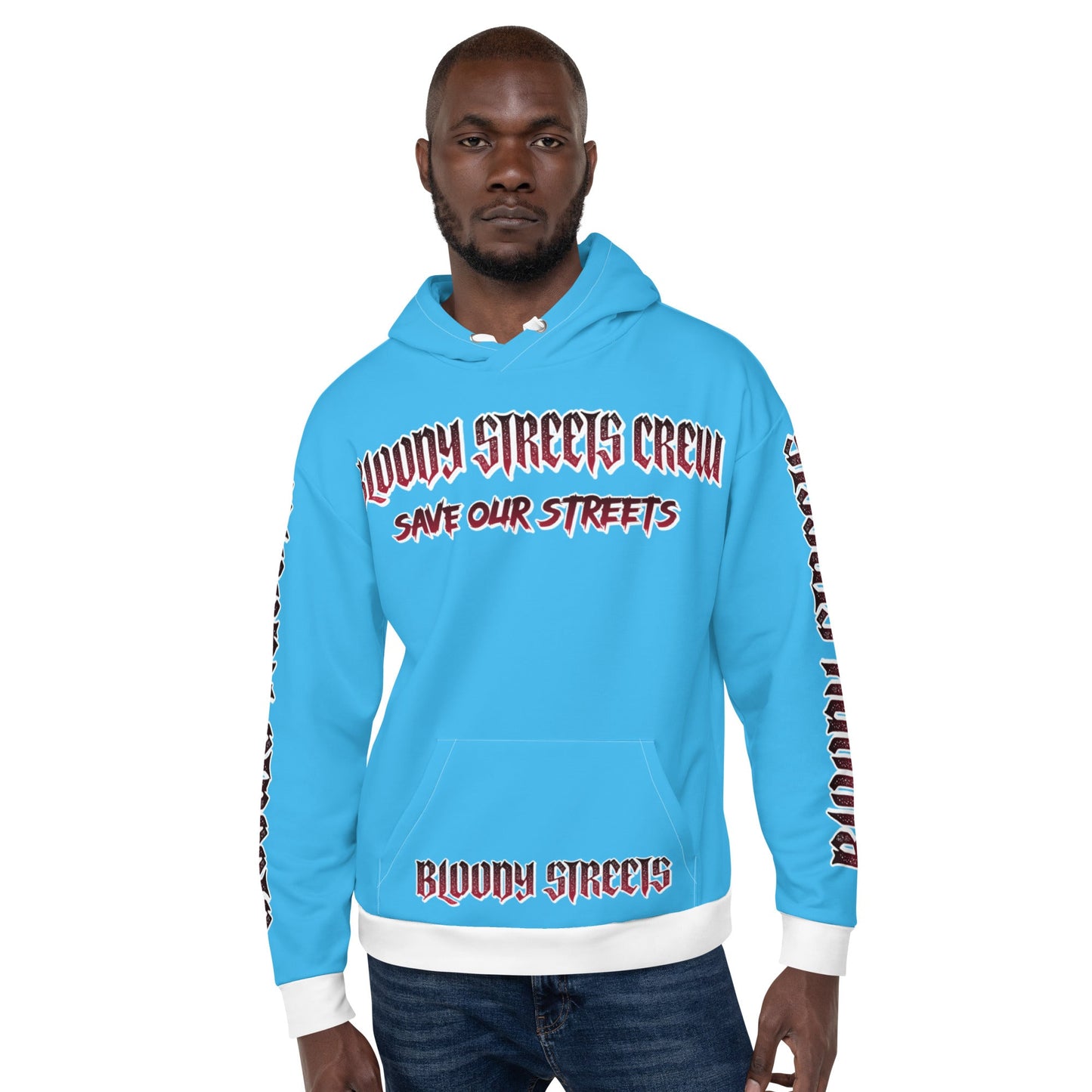 BLOODY STREETS Crew Member Streetwear Hoodie Blue - BLOODY-STREETS.DE Streetwear Herren und Damen Hoodies, T-Shirts, Pullis
