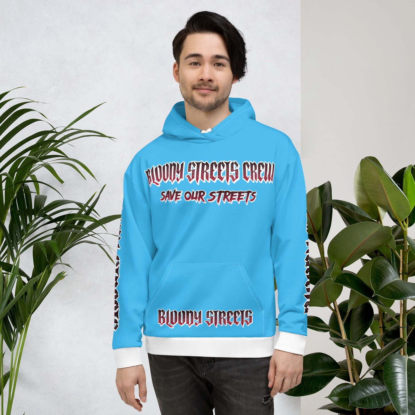 BLOODY STREETS Crew Member Streetwear Hoodie Blue - BLOODY-STREETS.DE Streetwear Herren und Damen Hoodies, T-Shirts, Pullis