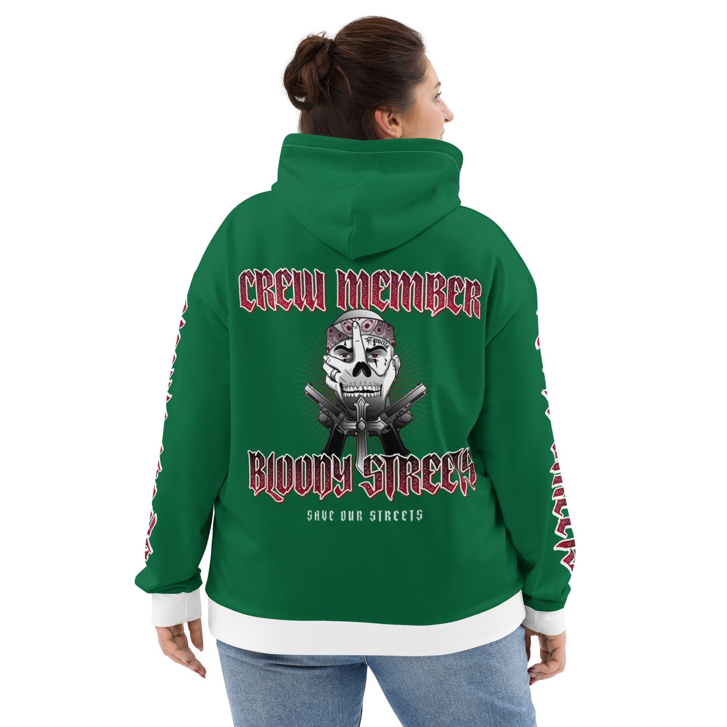 BLOODY STREETS Crew Member Streetwear Hoodie Green - BLOODY-STREETS.DE Streetwear Herren und Damen Hoodies, T-Shirts, Pullis