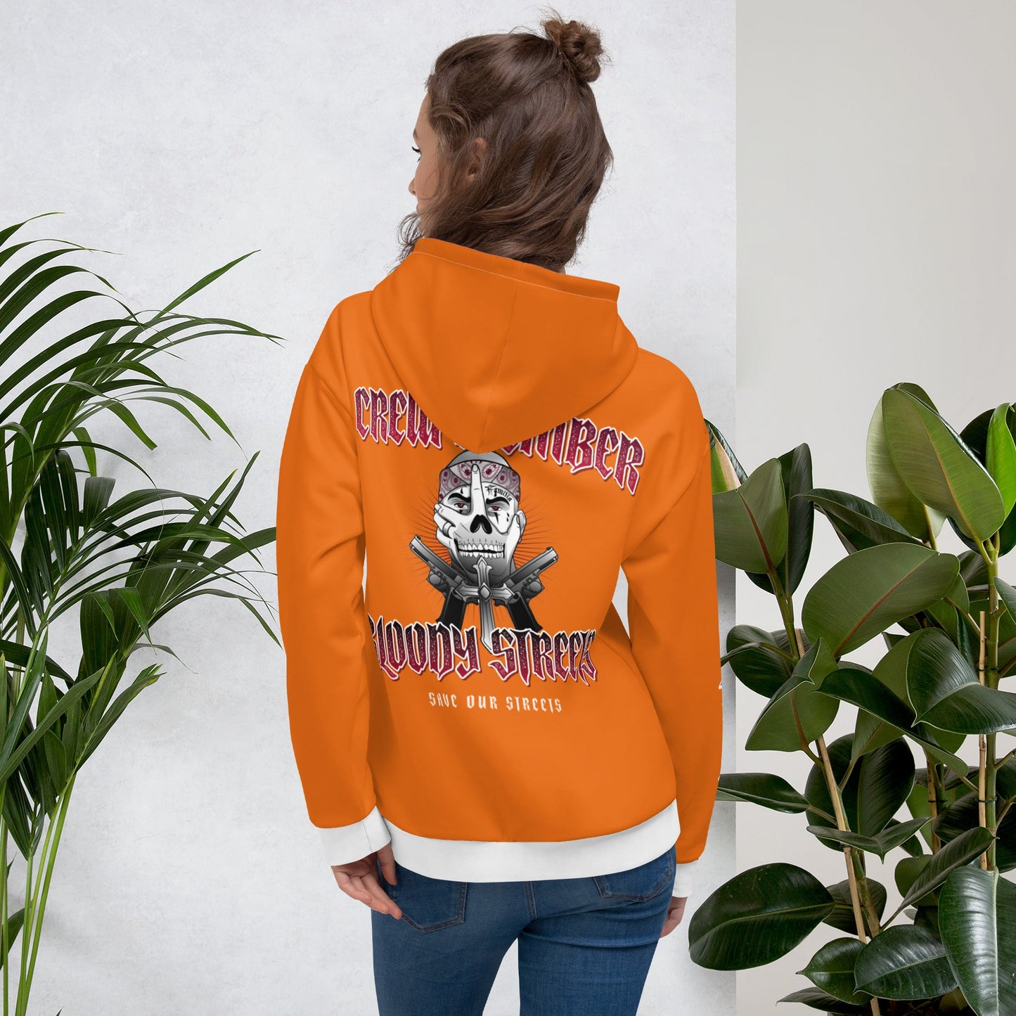 BLOODY STREETS Crew Member Streetwear Hoodie Orange - BLOODY-STREETS.DE Streetwear Herren und Damen Hoodies, T-Shirts, Pullis