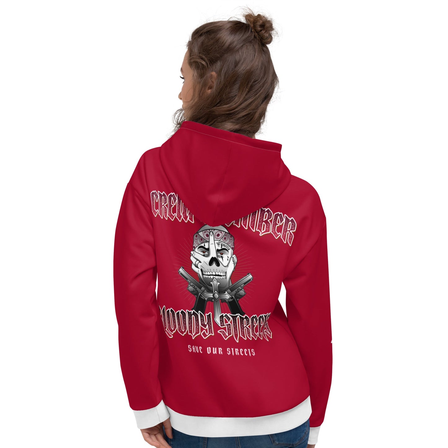 BLOODY STREETS Crew Member Streetwear Hoodie Red - BLOODY-STREETS.DE Streetwear Herren und Damen Hoodies, T-Shirts, Pullis