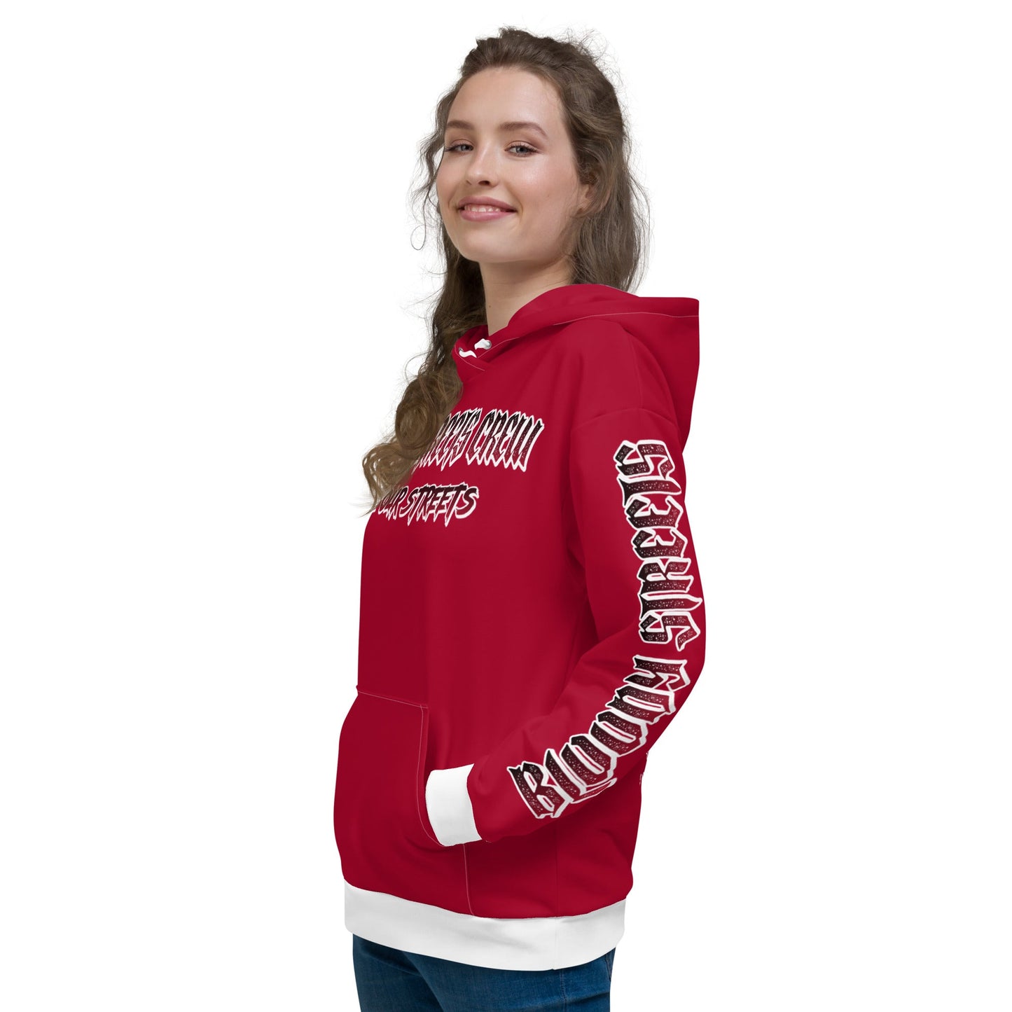 BLOODY STREETS Crew Member Streetwear Hoodie Red - BLOODY-STREETS.DE Streetwear Herren und Damen Hoodies, T-Shirts, Pullis