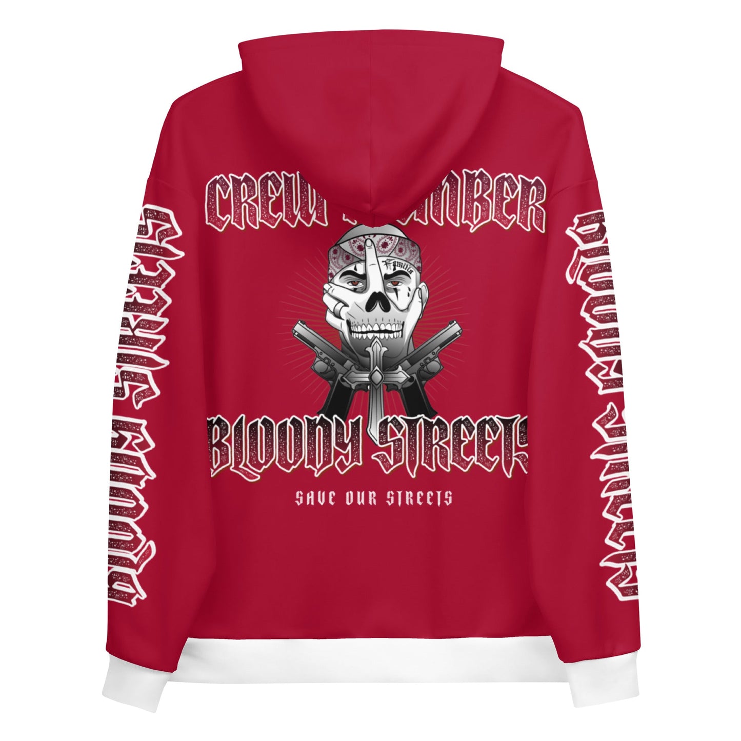 BLOODY STREETS Crew Member Streetwear Hoodie Red - BLOODY-STREETS.DE Streetwear Herren und Damen Hoodies, T-Shirts, Pullis