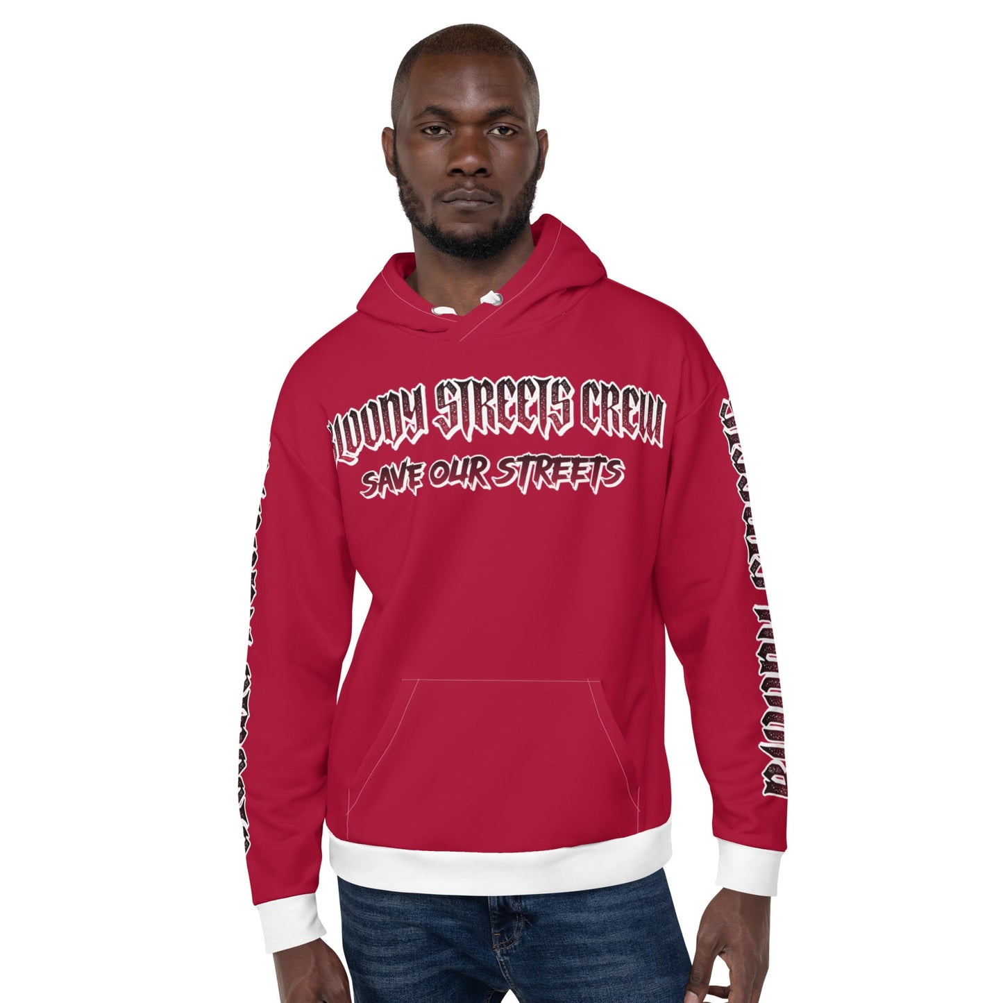 BLOODY STREETS Crew Member Streetwear Hoodie Red - BLOODY-STREETS.DE Streetwear Herren und Damen Hoodies, T-Shirts, Pullis