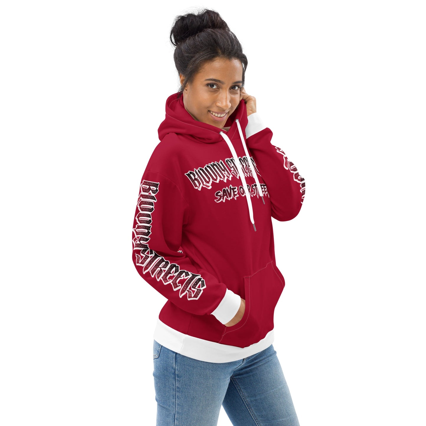 BLOODY STREETS Crew Member Streetwear Hoodie Red - BLOODY-STREETS.DE Streetwear Herren und Damen Hoodies, T-Shirts, Pullis