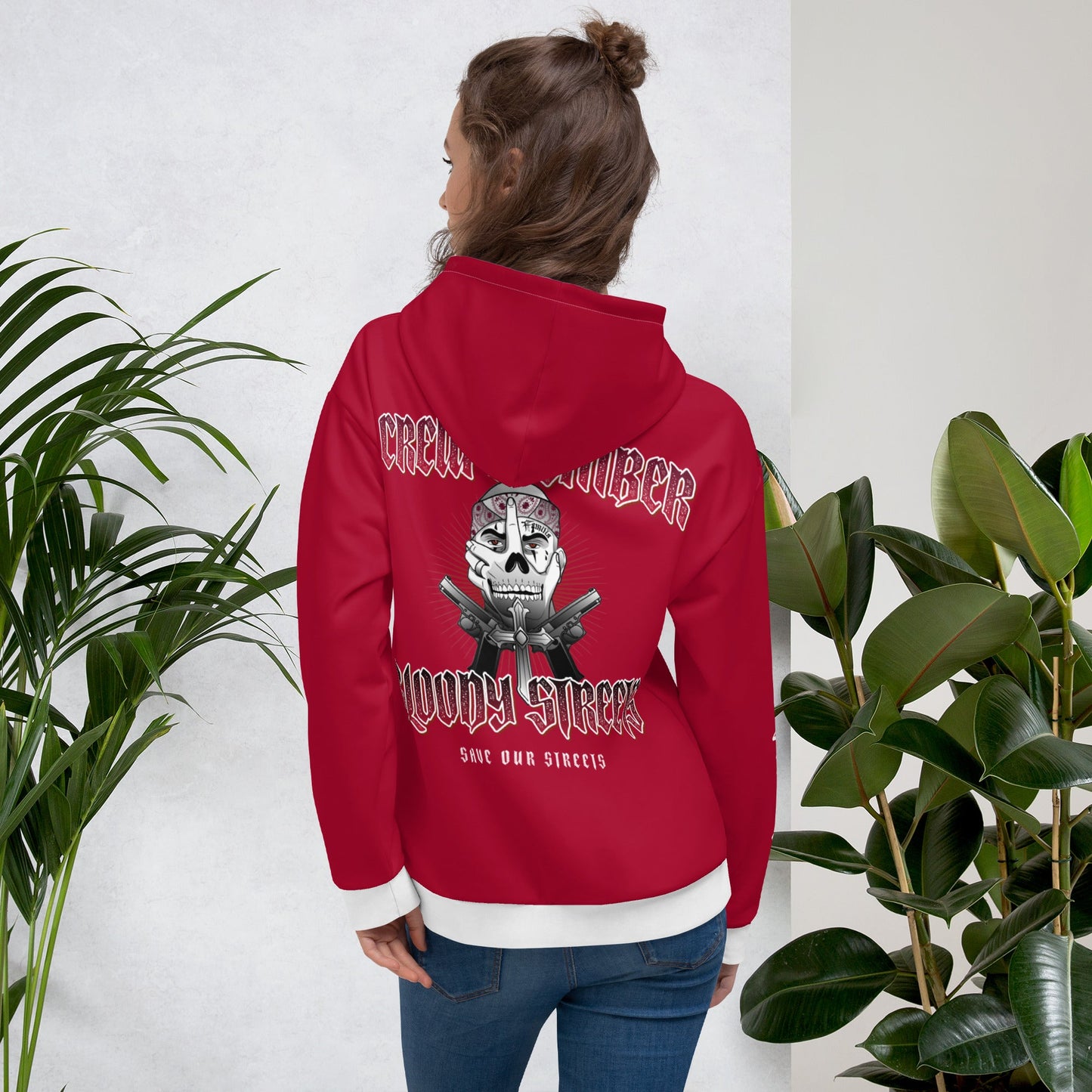 BLOODY STREETS Crew Member Streetwear Hoodie Red - BLOODY-STREETS.DE Streetwear Herren und Damen Hoodies, T-Shirts, Pullis