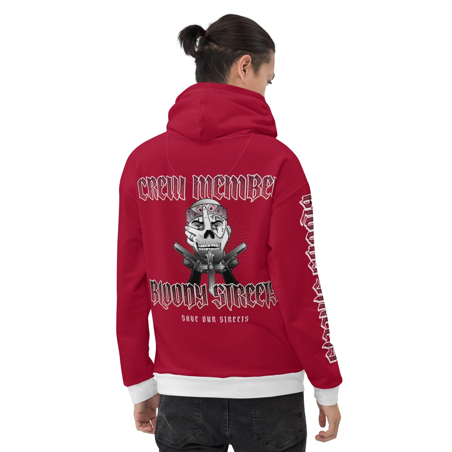 BLOODY STREETS Crew Member Streetwear Hoodie Red - BLOODY-STREETS.DE Streetwear Herren und Damen Hoodies, T-Shirts, Pullis