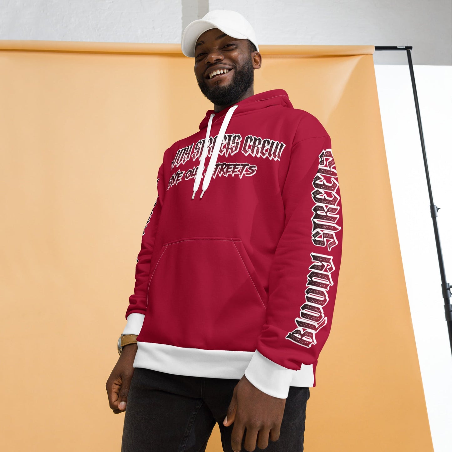 BLOODY STREETS Crew Member Streetwear Hoodie Red - BLOODY-STREETS.DE Streetwear Herren und Damen Hoodies, T-Shirts, Pullis