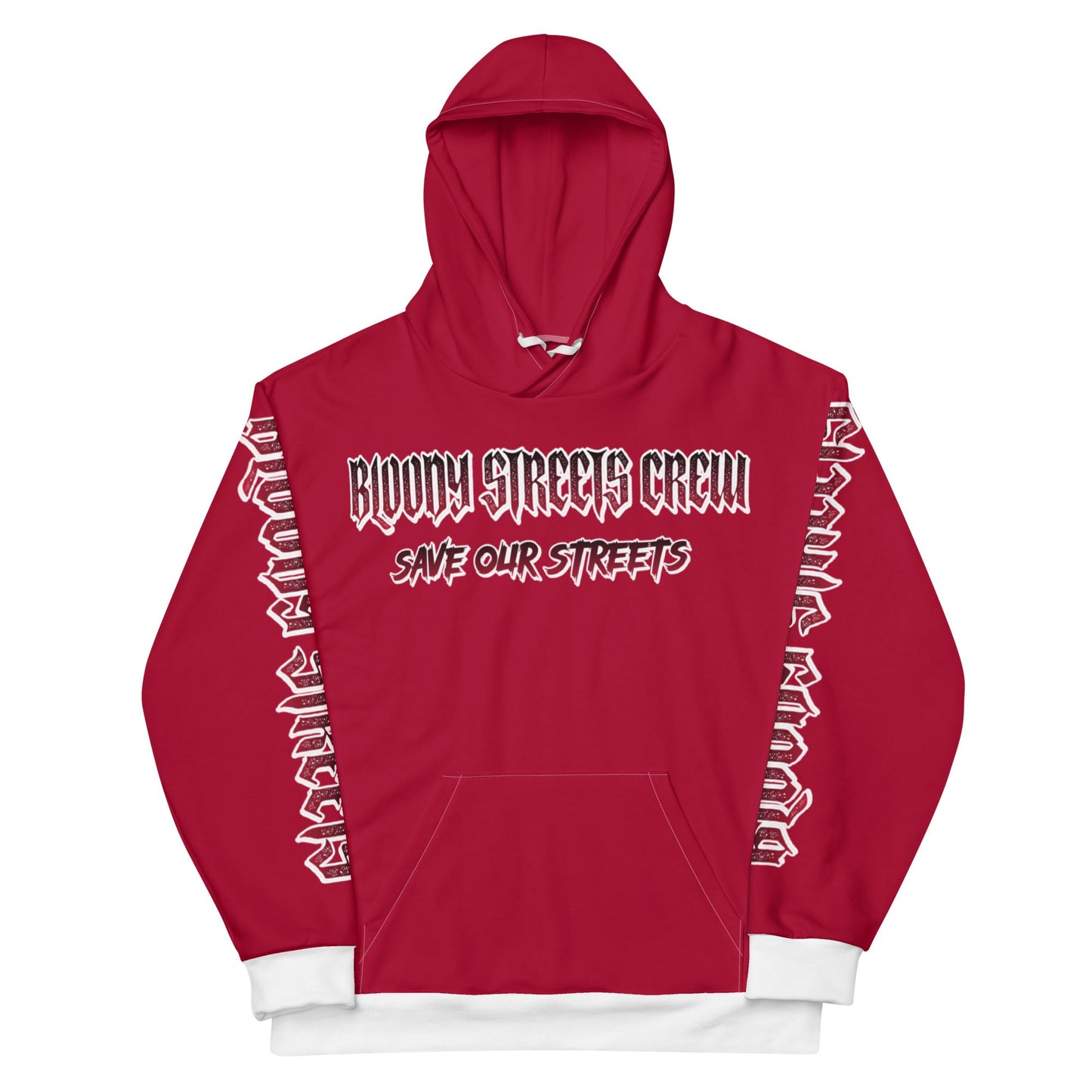 BLOODY STREETS Crew Member Streetwear Hoodie Red - BLOODY-STREETS.DE Streetwear Herren und Damen Hoodies, T-Shirts, Pullis