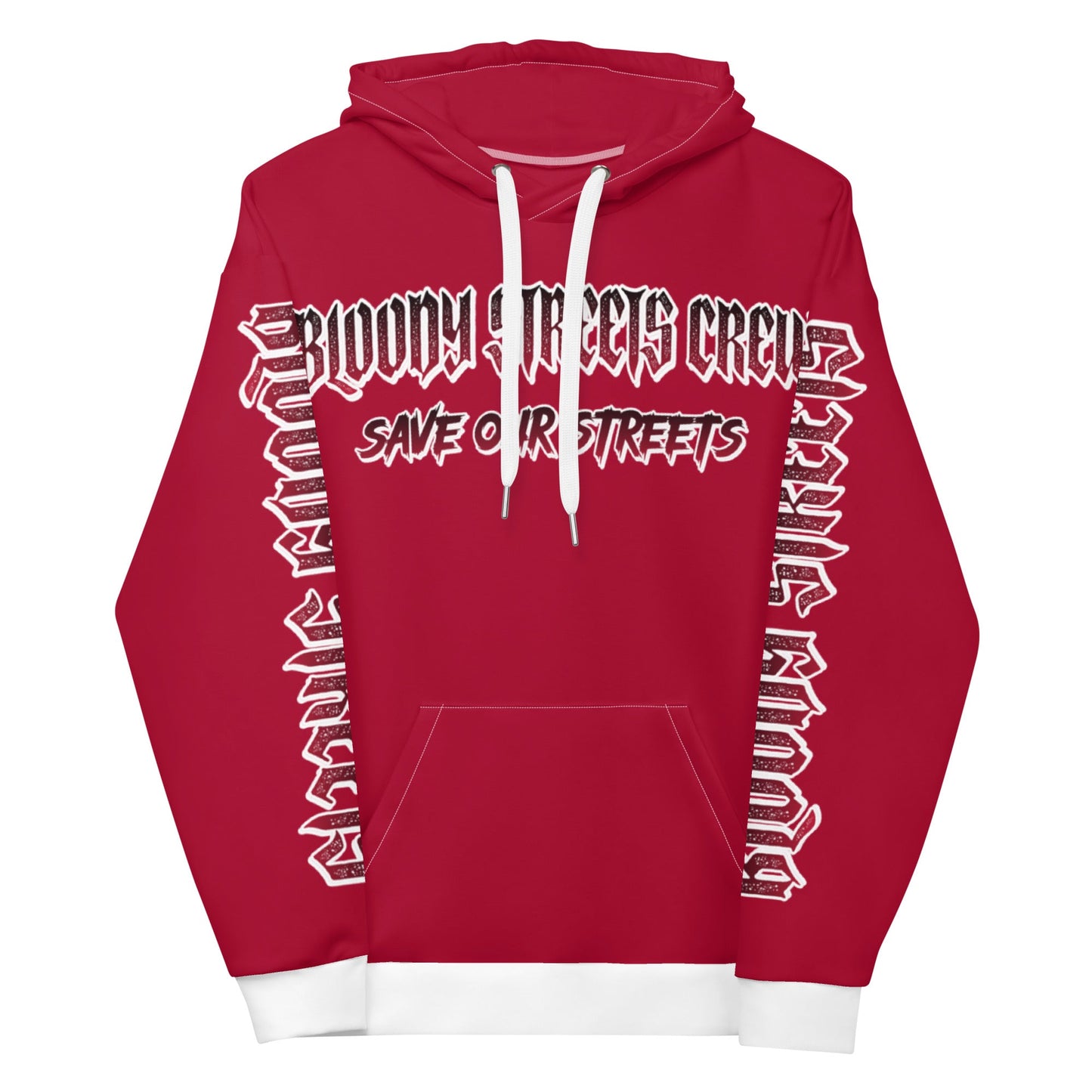 BLOODY STREETS Crew Member Streetwear Hoodie Red - BLOODY-STREETS.DE Streetwear Herren und Damen Hoodies, T-Shirts, Pullis