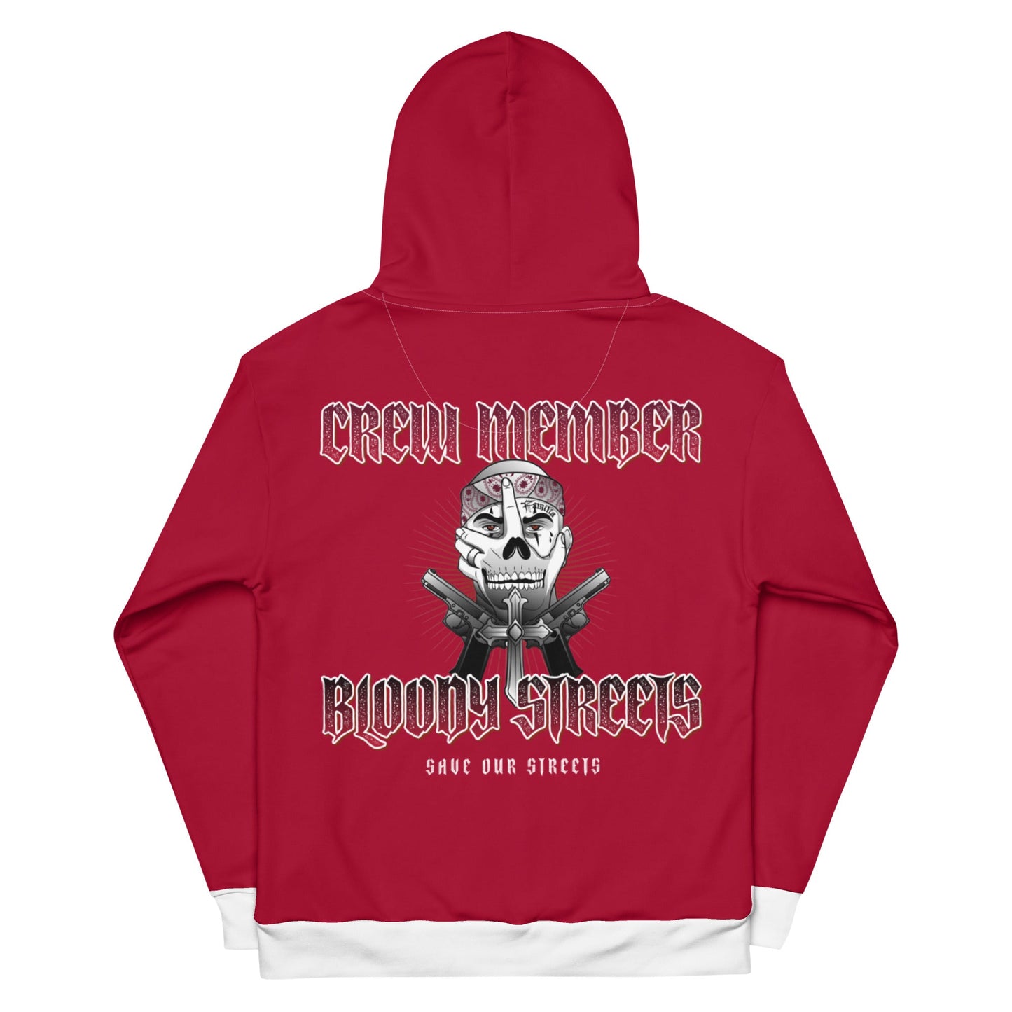 BLOODY STREETS Crew Member Streetwear Hoodie Red - BLOODY-STREETS.DE Streetwear Herren und Damen Hoodies, T-Shirts, Pullis