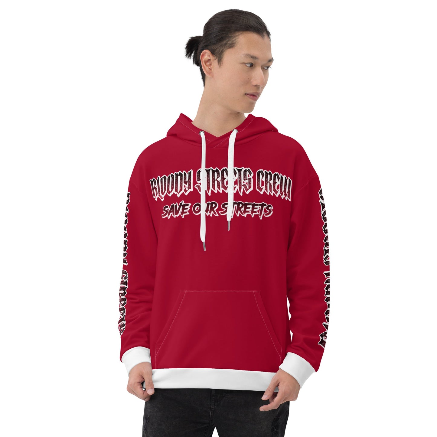 BLOODY STREETS Crew Member Streetwear Hoodie Red - BLOODY-STREETS.DE Streetwear Herren und Damen Hoodies, T-Shirts, Pullis