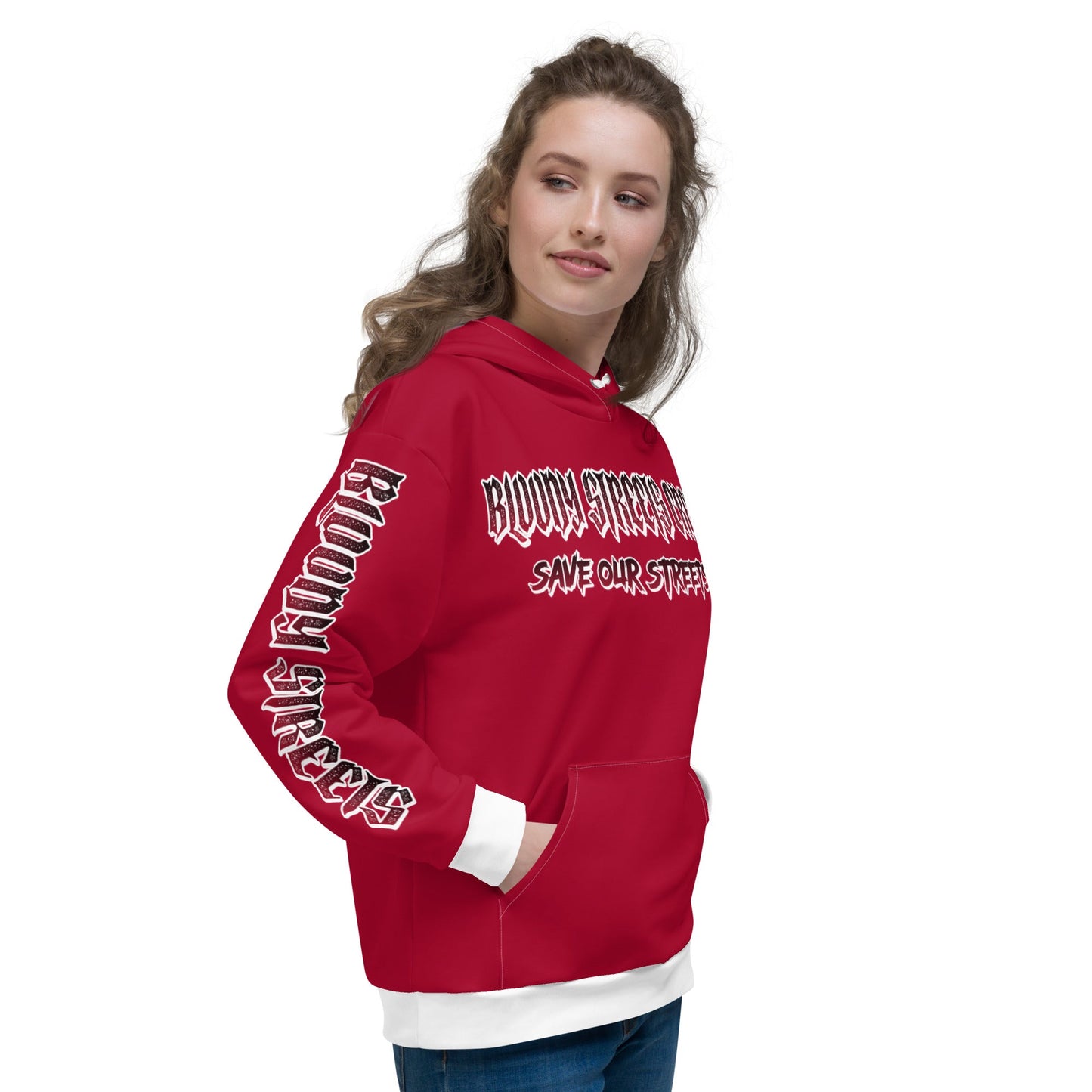 BLOODY STREETS Crew Member Streetwear Hoodie Red - BLOODY-STREETS.DE Streetwear Herren und Damen Hoodies, T-Shirts, Pullis