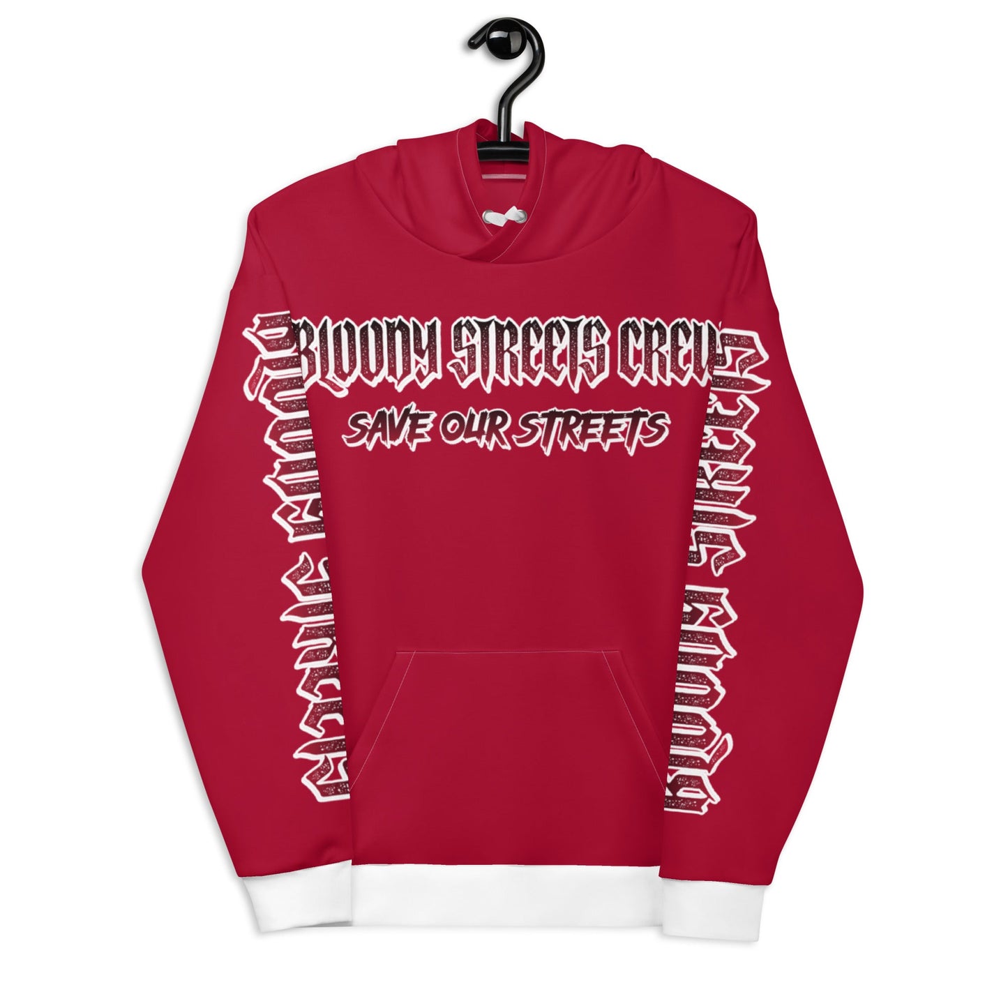 BLOODY STREETS Crew Member Streetwear Hoodie Red - BLOODY-STREETS.DE Streetwear Herren und Damen Hoodies, T-Shirts, Pullis