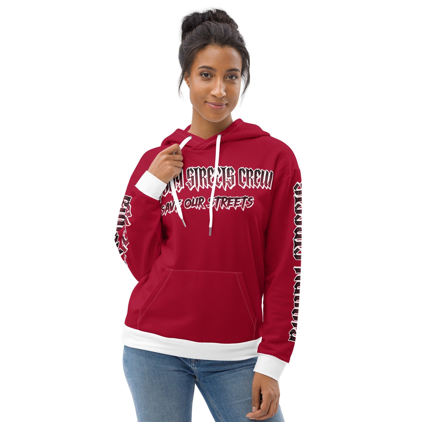 BLOODY STREETS Crew Member Streetwear Hoodie Red - BLOODY-STREETS.DE Streetwear Herren und Damen Hoodies, T-Shirts, Pullis
