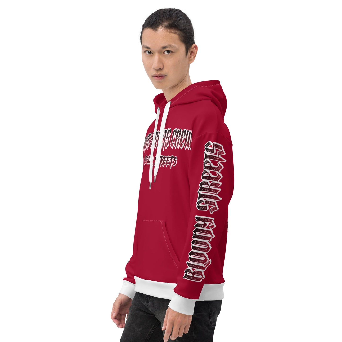 BLOODY STREETS Crew Member Streetwear Hoodie Red - BLOODY-STREETS.DE Streetwear Herren und Damen Hoodies, T-Shirts, Pullis