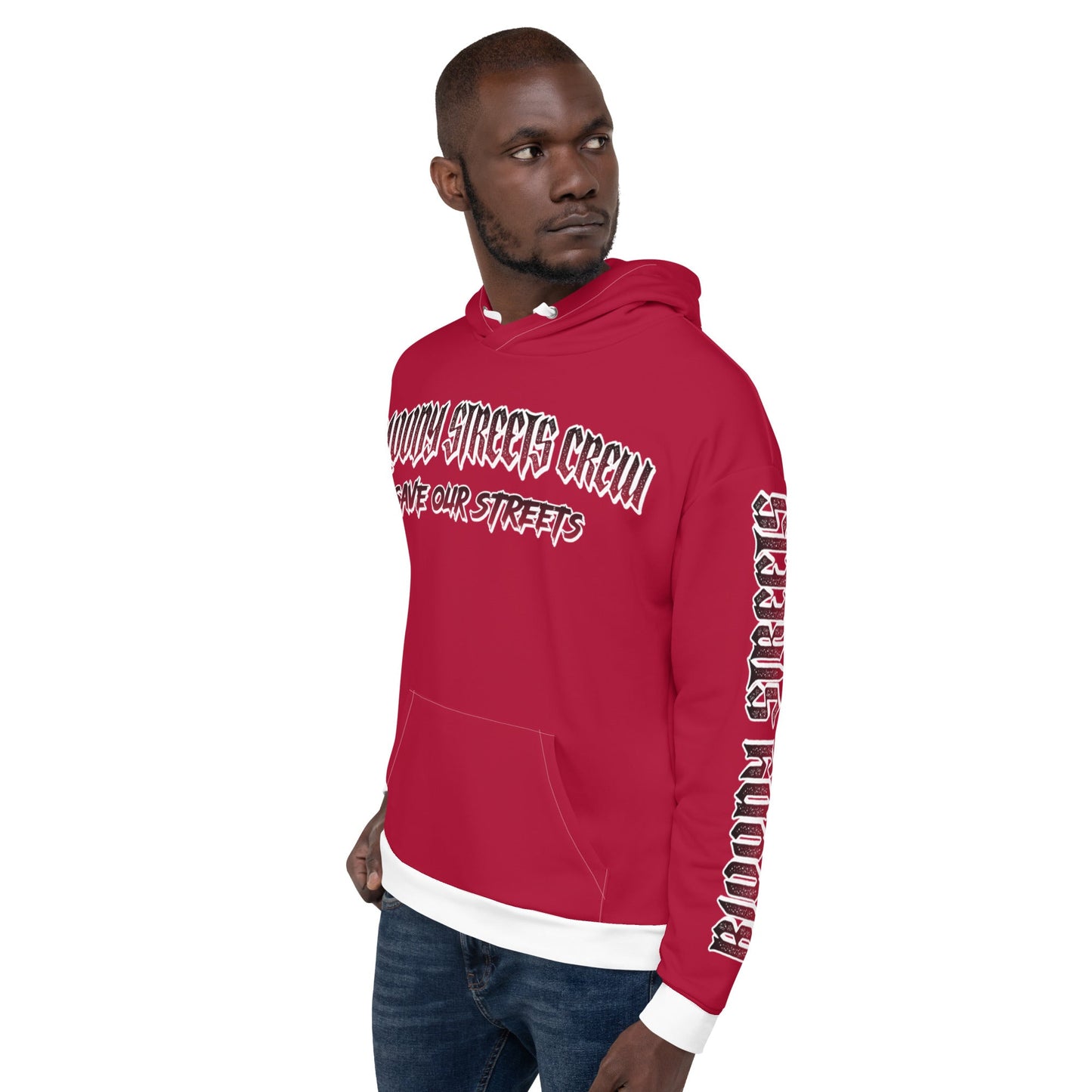BLOODY STREETS Crew Member Streetwear Hoodie Red - BLOODY-STREETS.DE Streetwear Herren und Damen Hoodies, T-Shirts, Pullis