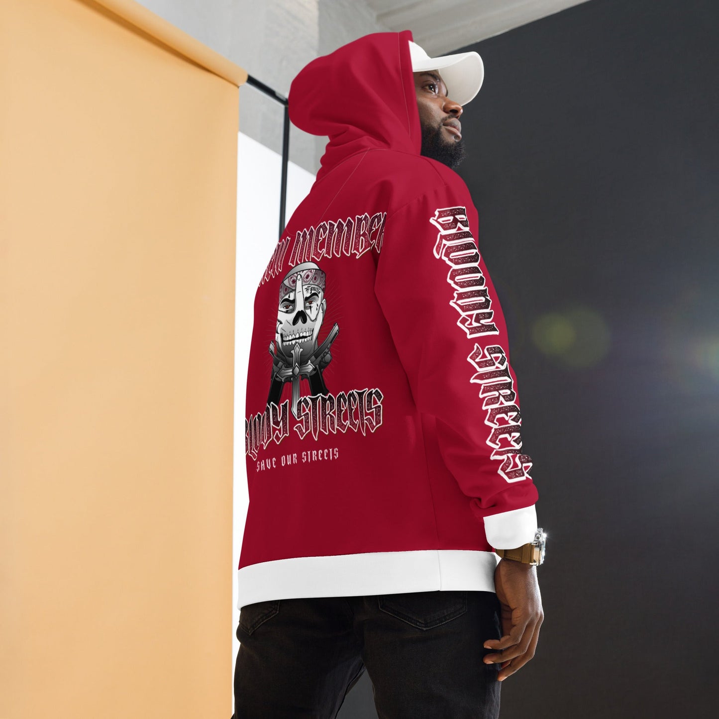 BLOODY STREETS Crew Member Streetwear Hoodie Red - BLOODY-STREETS.DE Streetwear Herren und Damen Hoodies, T-Shirts, Pullis