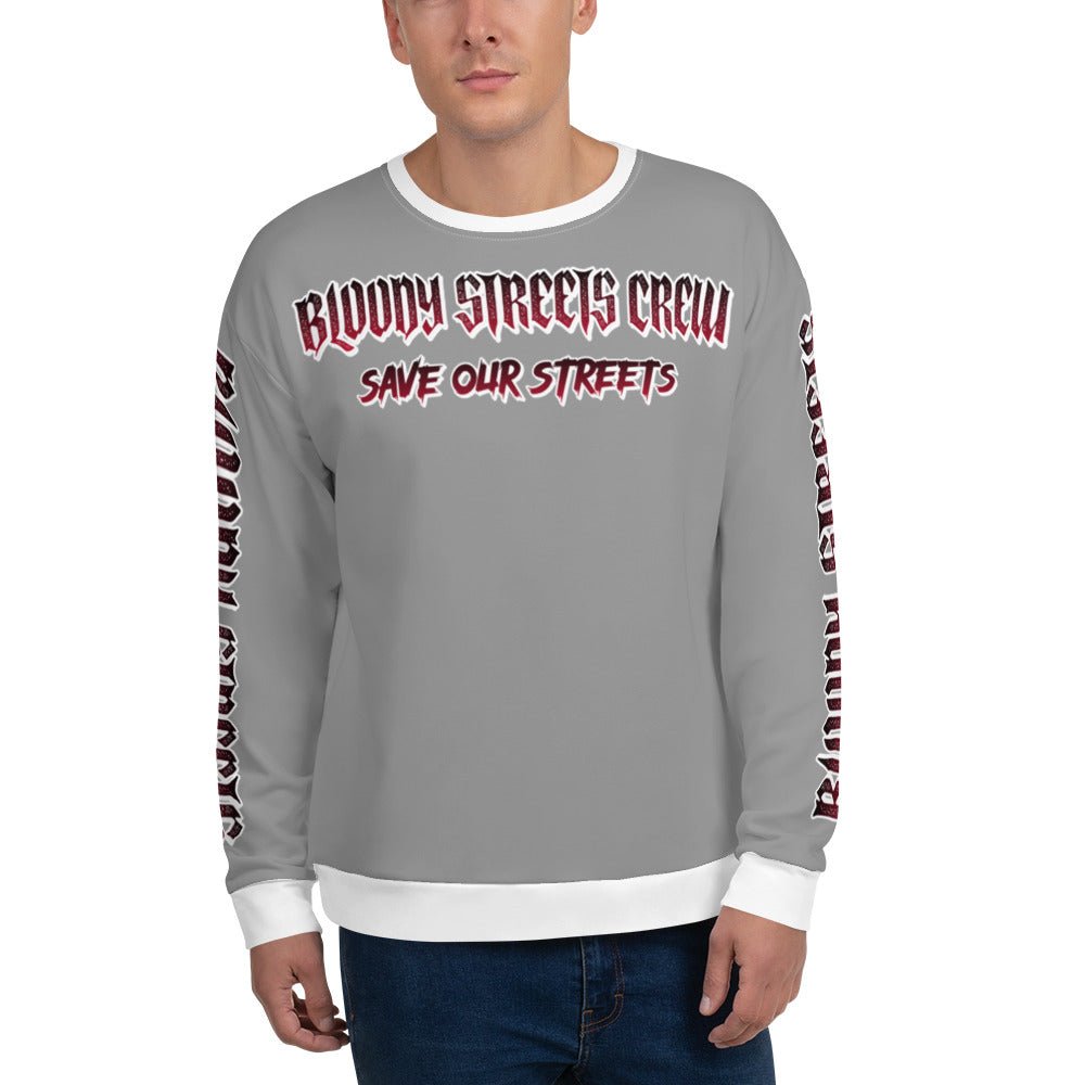 BLOODY STREETS Crew Member Streetwear Pullover Gray - BLOODY-STREETS.DE Streetwear Herren und Damen Hoodies, T-Shirts, Pullis
