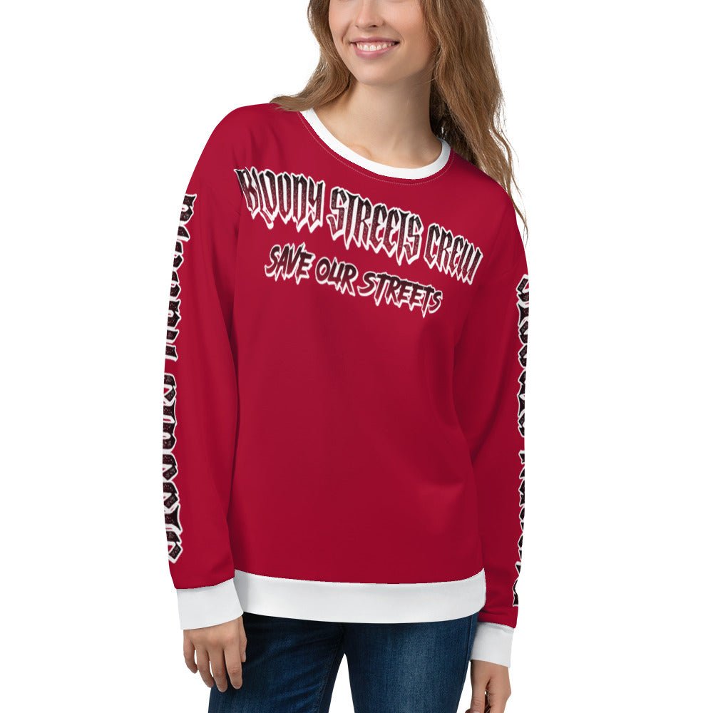 Bloody Streets Crew Member Streetwear Pullover Red - BLOODY-STREETS.DE Streetwear Herren und Damen Hoodies, T-Shirts, Pullis
