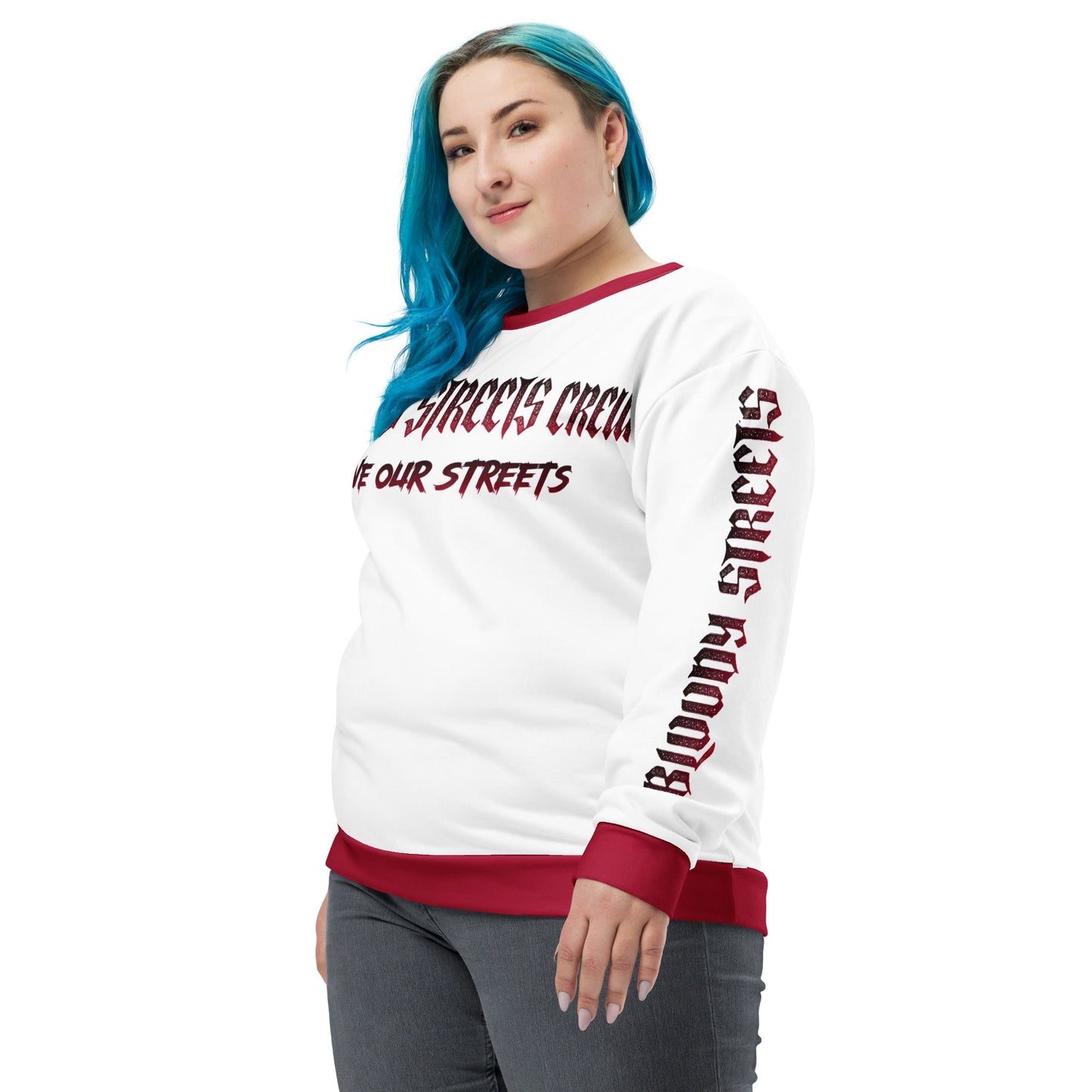 Bloody Streets Crew Member Streetwear Pullover White - BLOODY-STREETS.DE Streetwear Herren und Damen Hoodies, T-Shirts, Pullis
