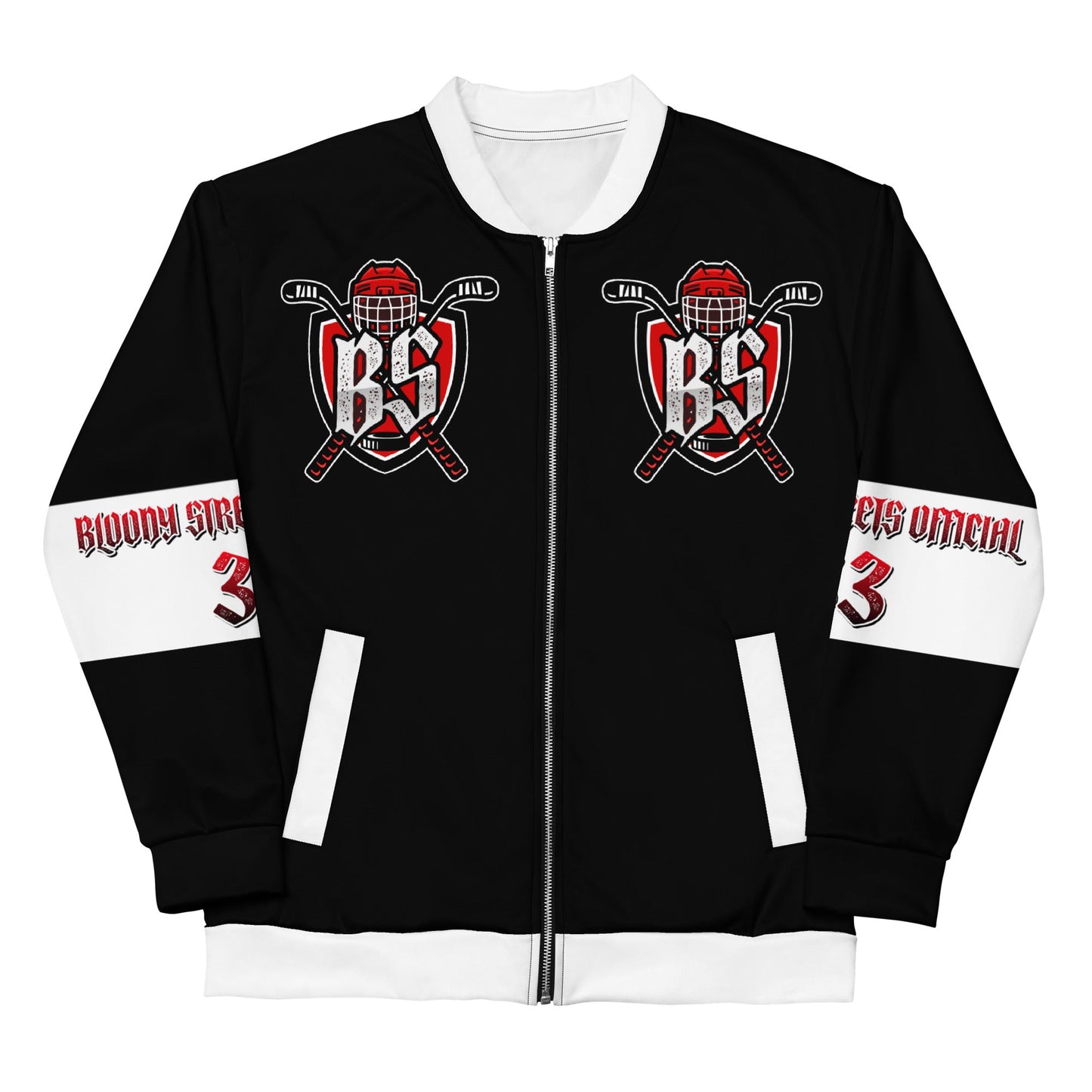 Bloody Streets Hockey Unisex Bomber Jacke - BLOODY-STREETS.DE Streetwear Herren und Damen Hoodies, T-Shirts, Pullis