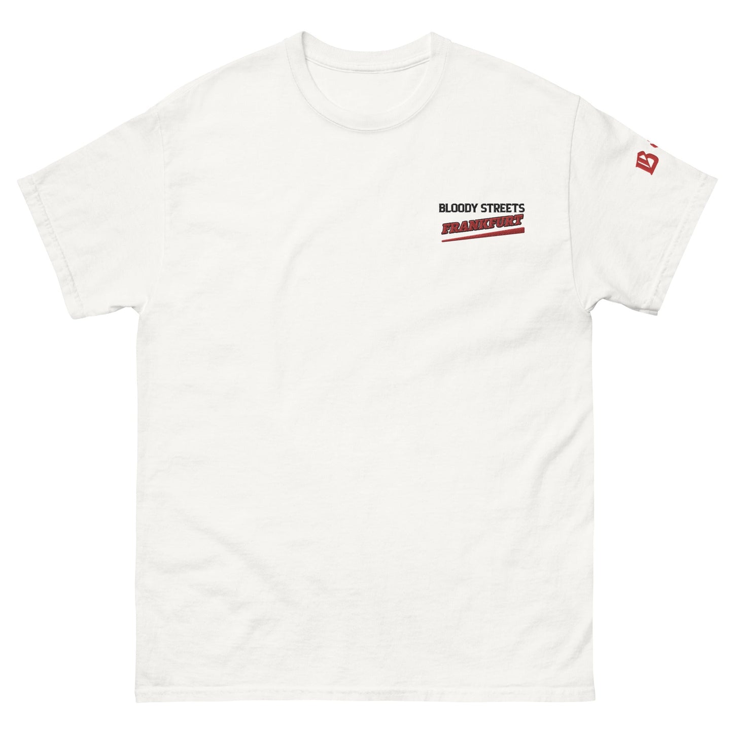 BS CITY Frankfurt Crew Member Premium Red "G" T-Shirt - BLOODY-STREETS.DE Streetwear Herren und Damen Hoodies, T-Shirts, Pullis